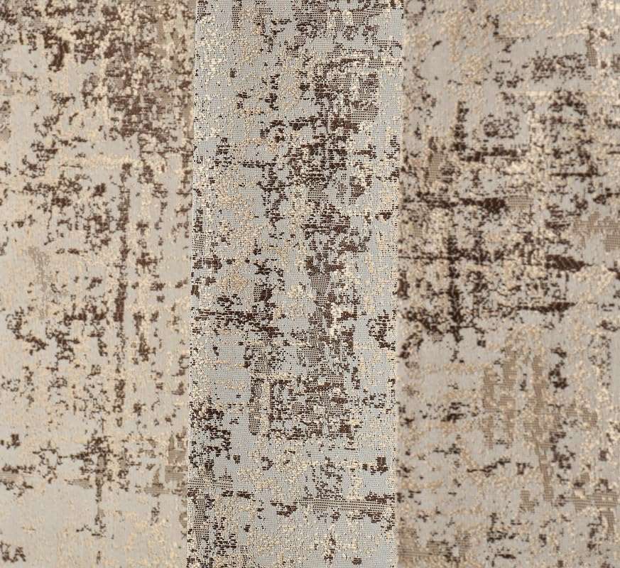 gsd home Premium Heavy Jacquard Fabric Room Darkening Creation Texture Design Curtains 8 Feet for Door, Brown, 2 Pieces 5