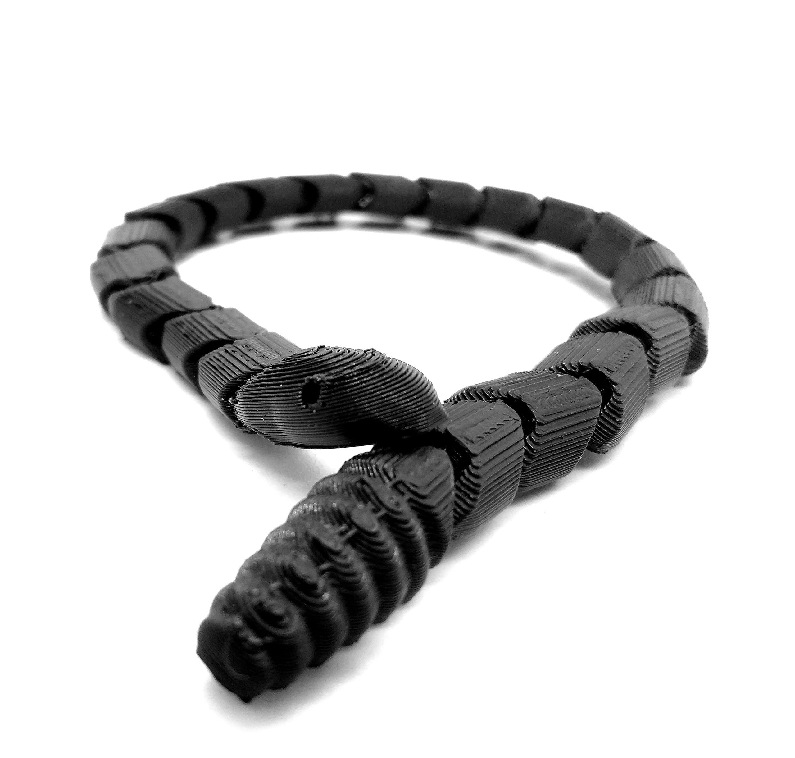 CERO ® 3D Printed Flexy Snake (Black PLA Plastic) 1