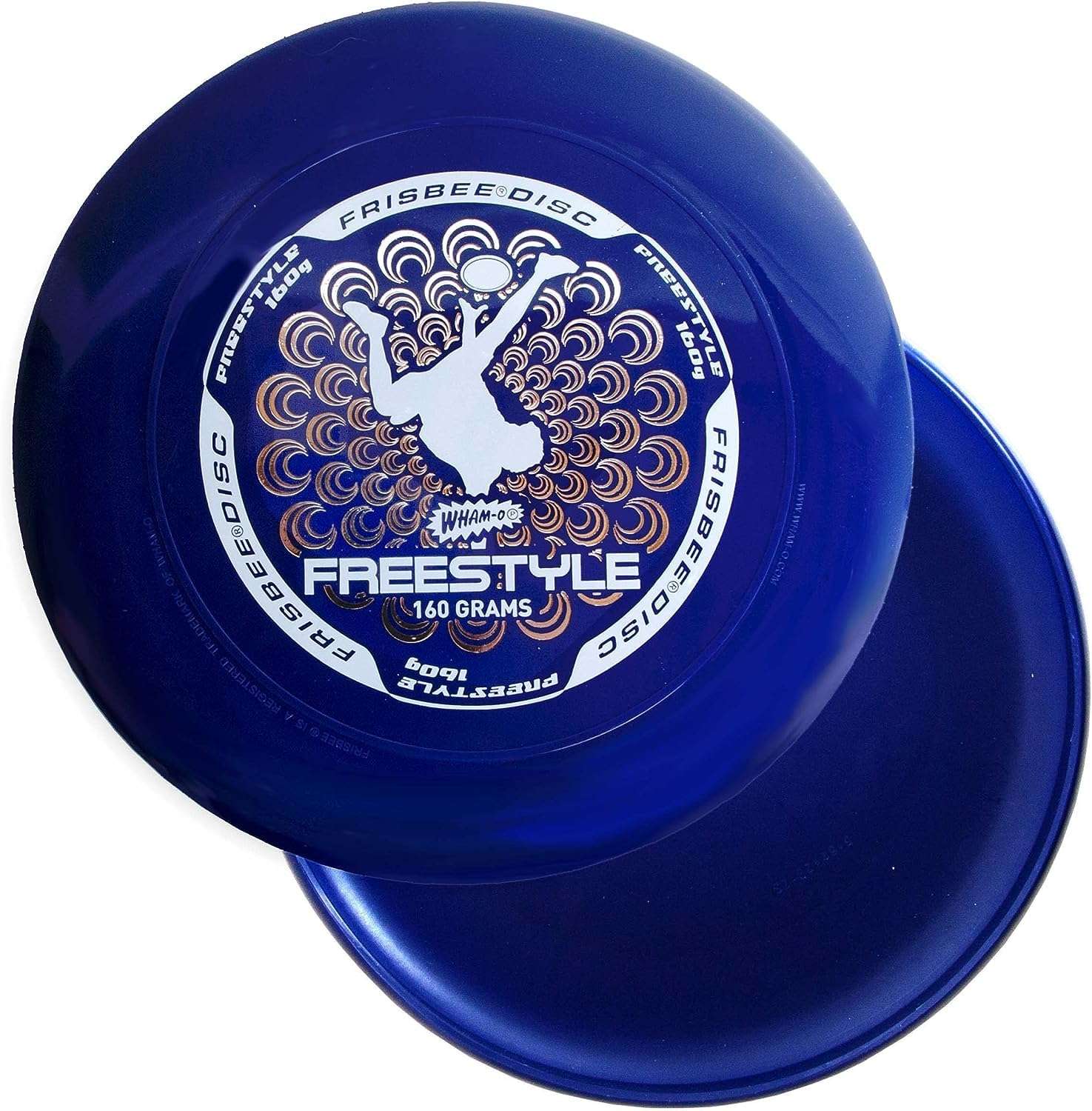 Wham-O Frisbee Freestyle - 160 Grams Sport Disc for Beach, Backyard, Lawn, Park, Camping and More - Great for All Ages (2 Pack (Blue + Orange)) 3