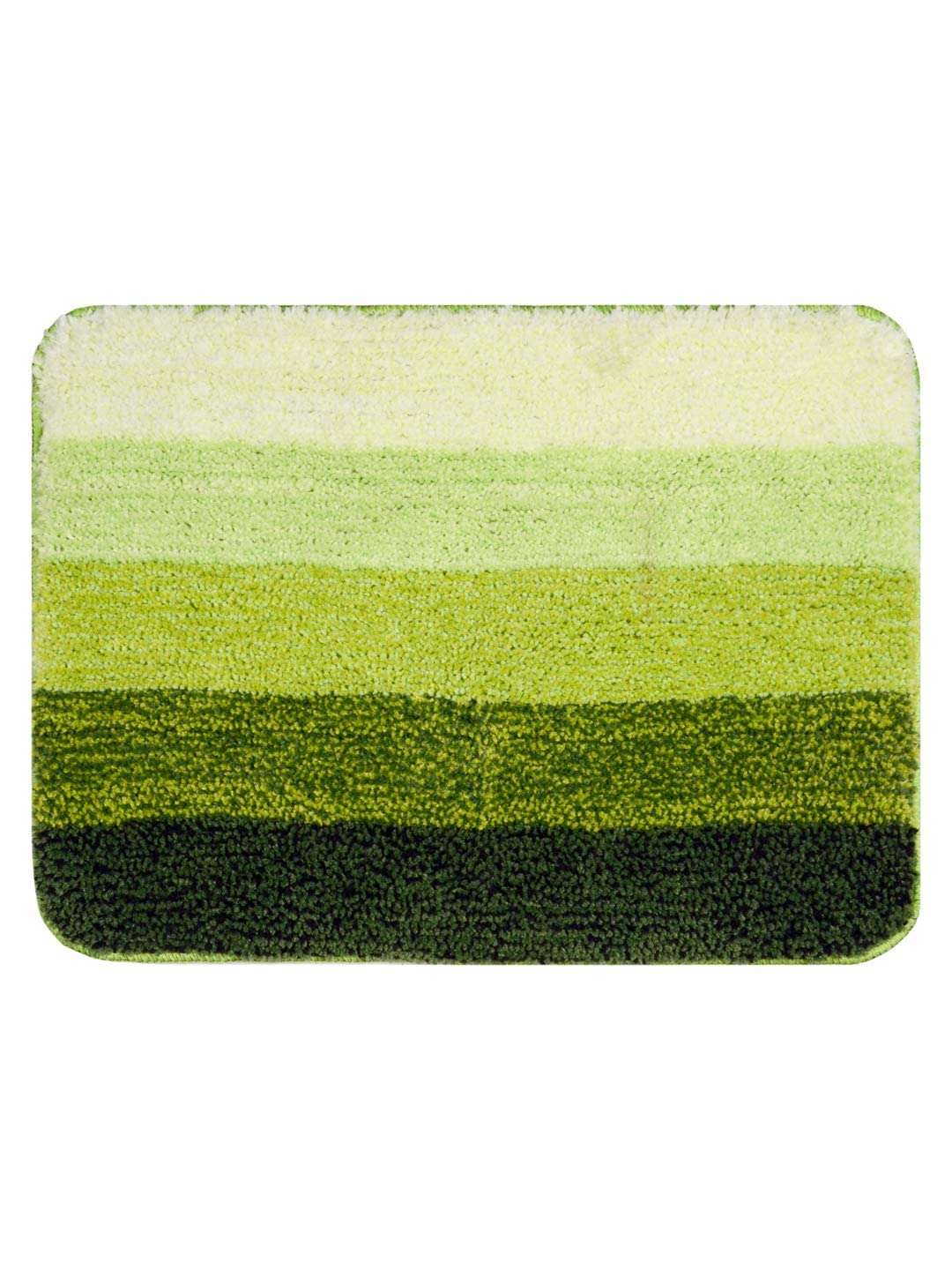 Saral Home Microfiber Striped Anti-Skid Set of 2 Bathmats (Green,38X50 cm) 4