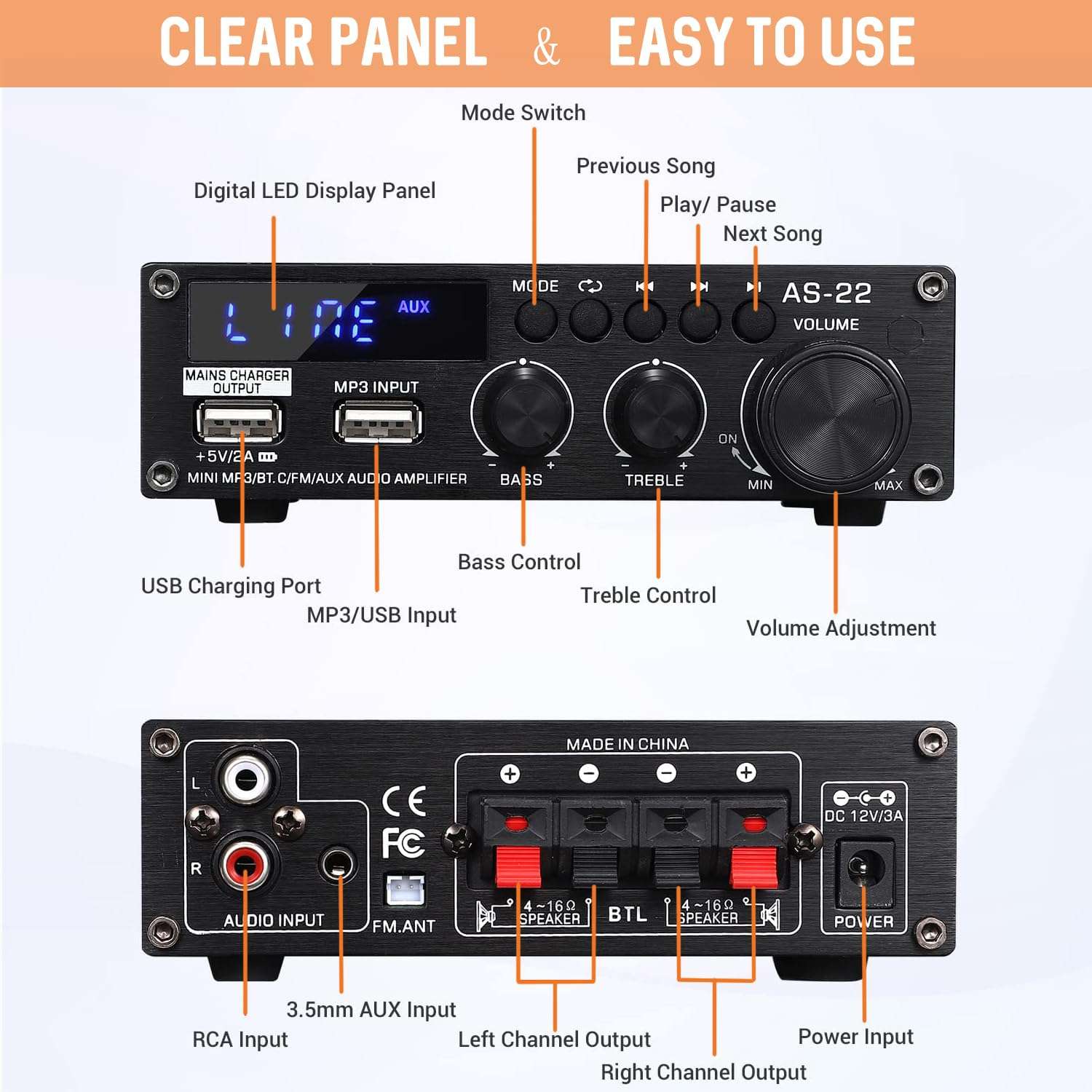 Sunbuck USB-C Audio Interface 24Bit/192kHz & Mini Amplifier, Stereo Receivers 3