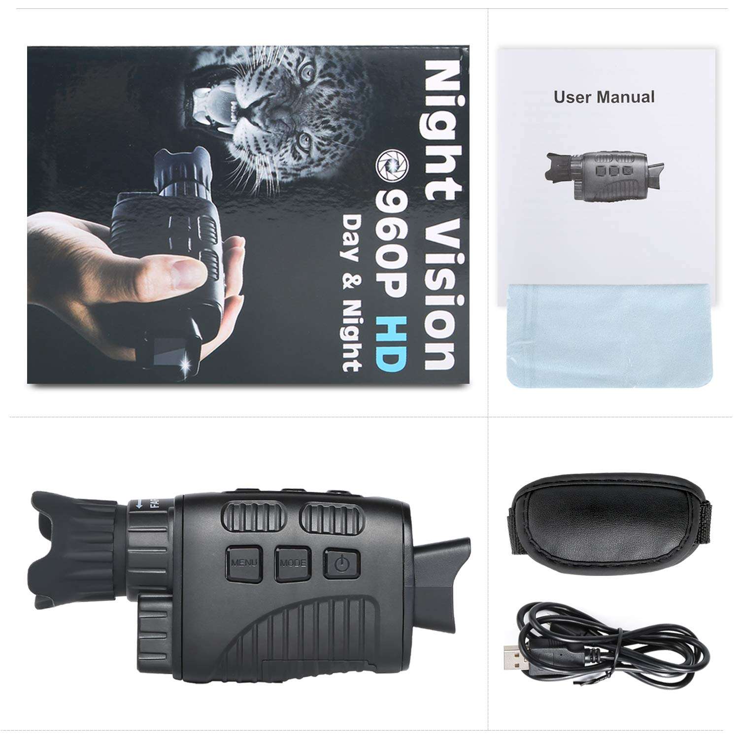 T-EAGLE Night Vision Monocular Infrared IR Night Vison Camera Photograph/ 960P Video/Playback Function for Hunting and Scouting Game NV511 4