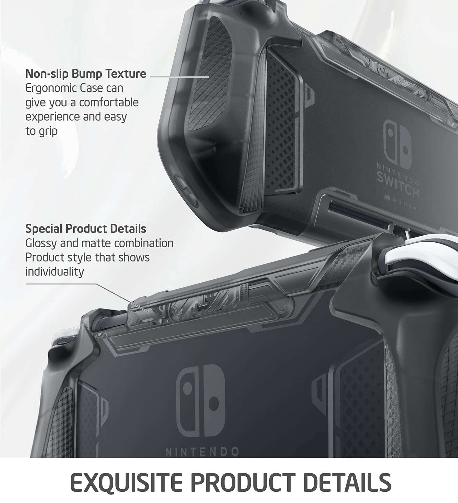 Mumba Grip Case for Nintendo Switch Lite, [Blade Series] TPU Protective Portable Cover Accessories Compatible with Switch Lite Console 2019 Release (Coral) 4