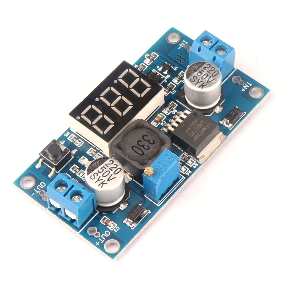 DROK Micro LED DC-DC Digital Boost Voltage Converter LM2577 3-34V to 4-35V 5V/12V 2.5A Step-up Adjustable Volt Regulator Board Module Power Supply Transformer for Solar Panels Car Battery Charging 5