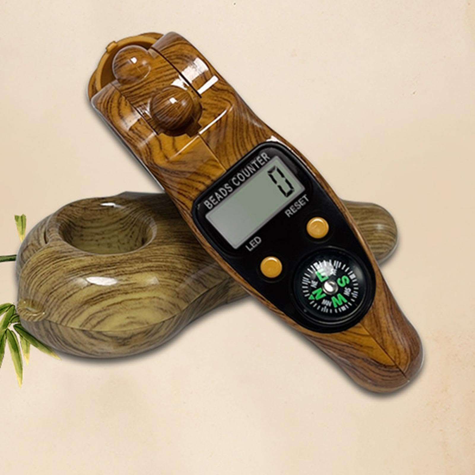 DNCG Prayer Beads Counter, Digital Row Counter, Handheld Number Click Counter with Compass, Prayer Beads Finger Tally Counter, Rotating Digital Tasbeeh Prayer Beads Tally Counter, 1PC 4