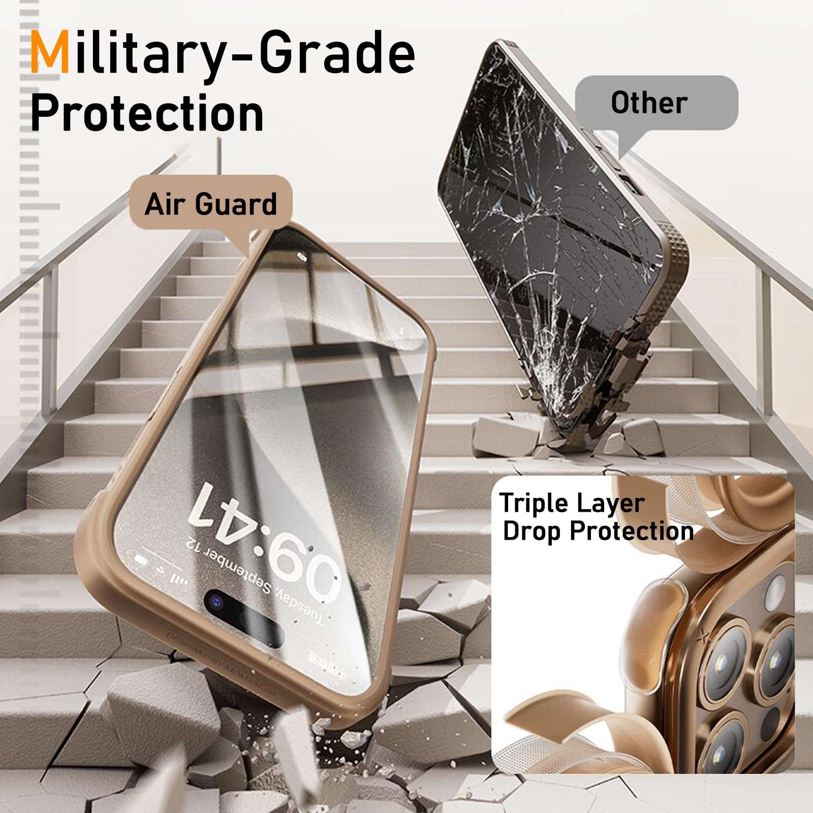 Case for iPhone 16/16 Plus/16 Pro/16 Pro Max, [Frosted Series] Compatible with MagSafe, Grip Sides, Translucent Matte Texture, Protective Shockproof Bumpers,Black,16 4