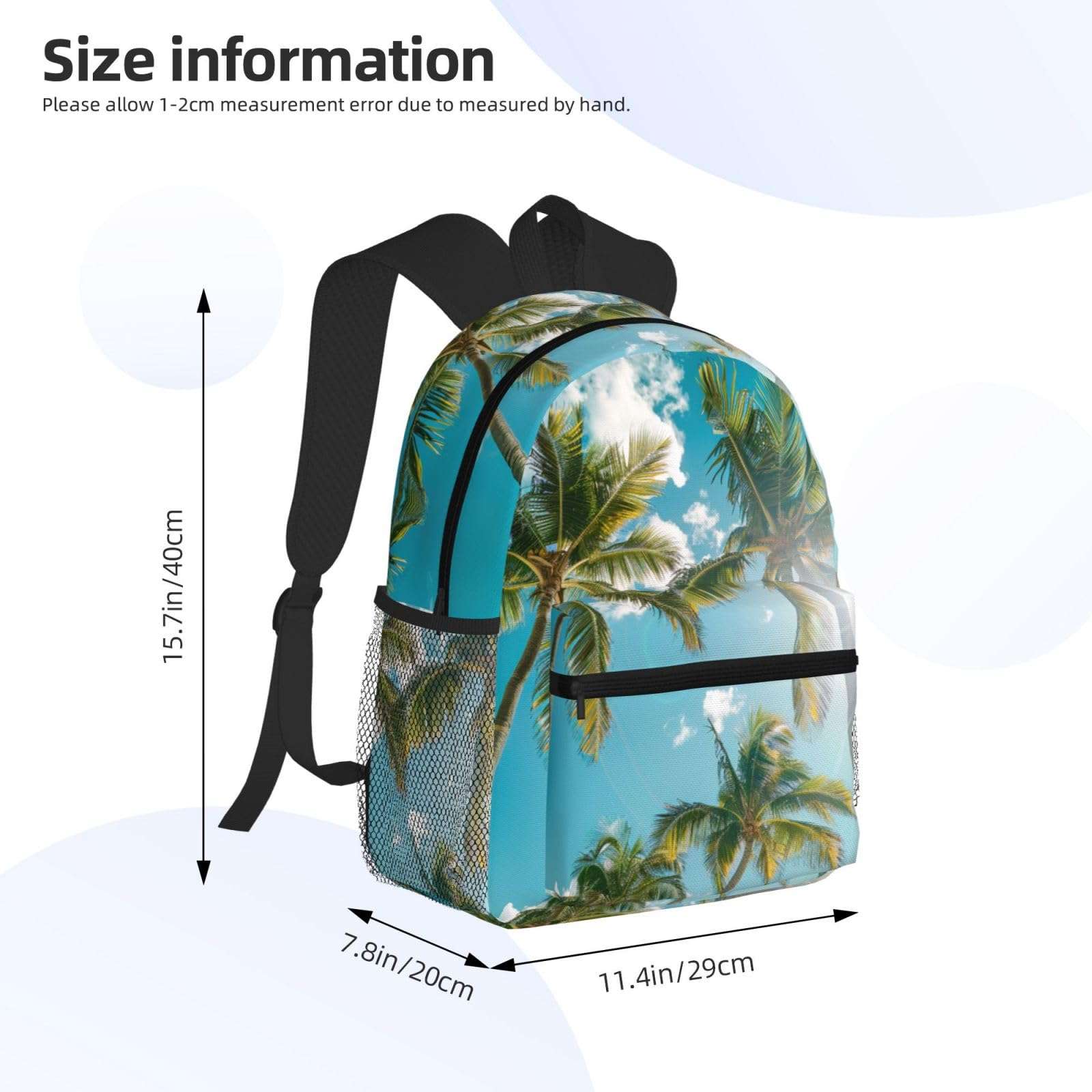 ASSORT Palm Tree Print Laptop Backpack Anti Water Bag For Men Women, Travel, College, Work, And Business 5