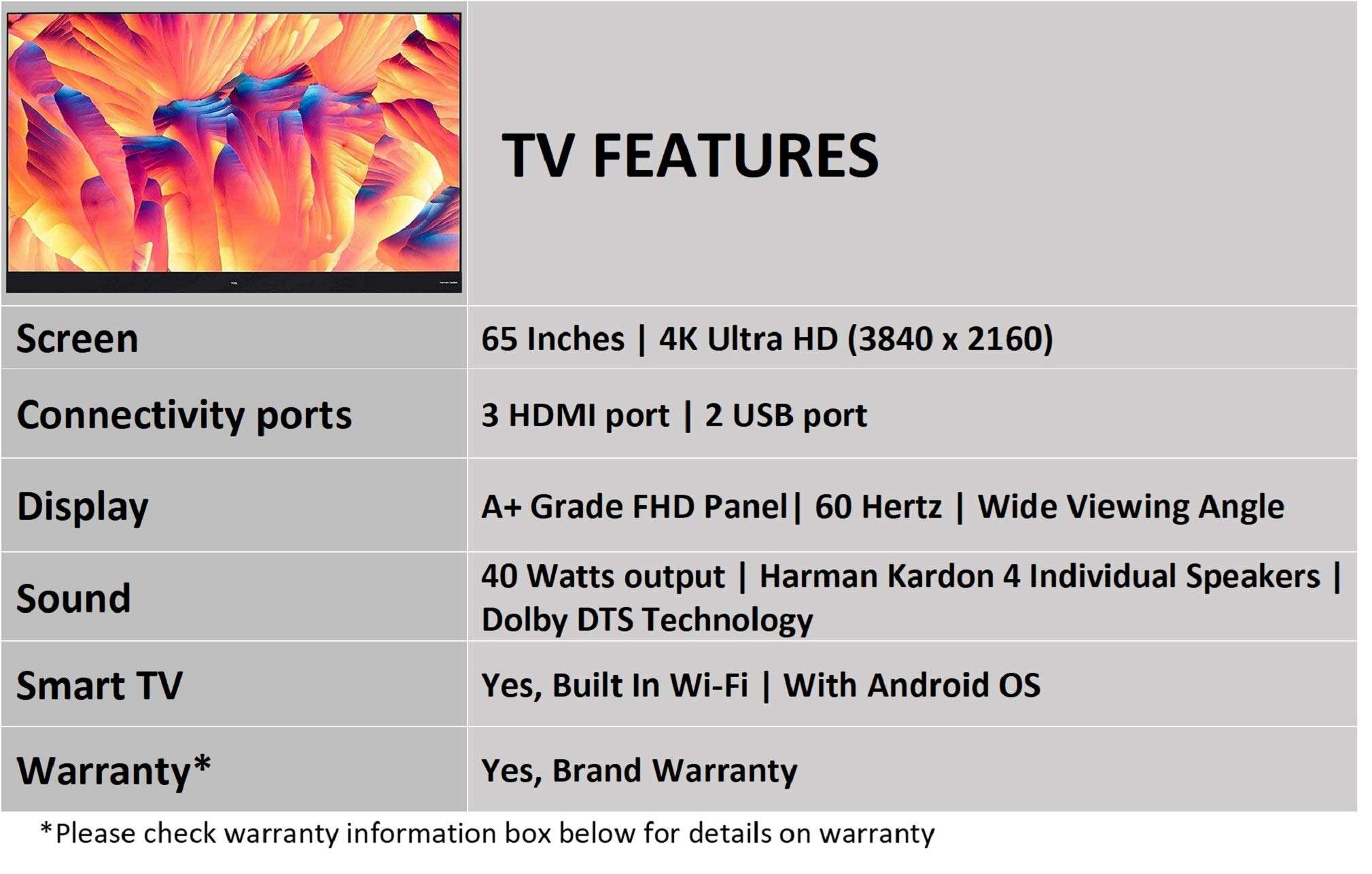 TCL 163.8 cm (65 inches) X4 65X4US 4K QLED Certified Android Smart TV (Gray) 3