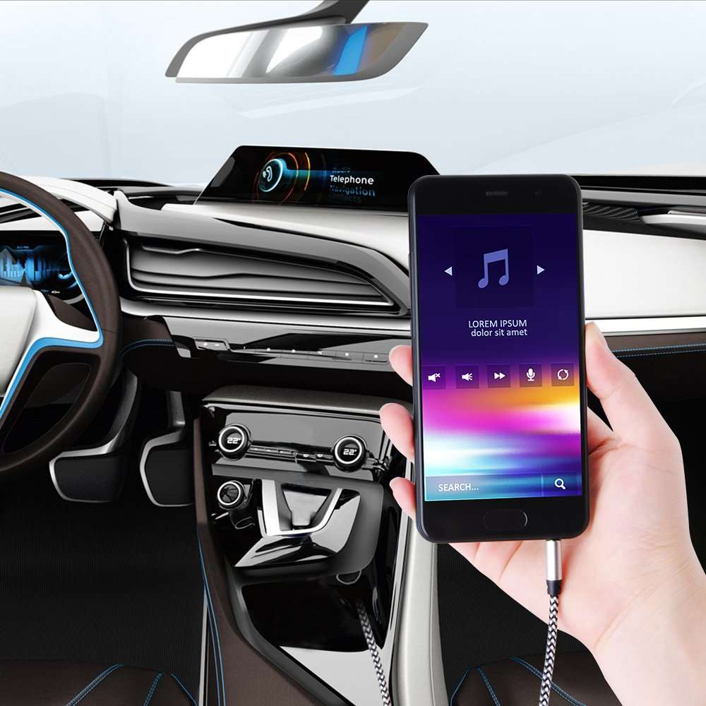 CableLovers Aux Cord for Car, 5 Pack 5ft Auxiliary Cord 3.5MM Audio Cable Nylon Braided Headphone Cable Male to Male Aux Cable for iPhone, iPad, Beats, Samsung Galaxy, Sony, Echo Dot, Tablet 6