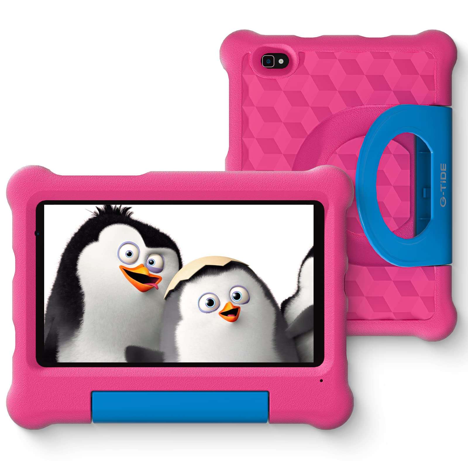 G-TiDE Kids Tablet, 8 inch Tablet for Kids, 5100mAh Big Battery, 2GB+32GB Learning Tablets, 5MP Dual Camera, Fun Kids App - KLAP, Parental Controls, Screen Protector, Toddler Tablets Case, Pink 1