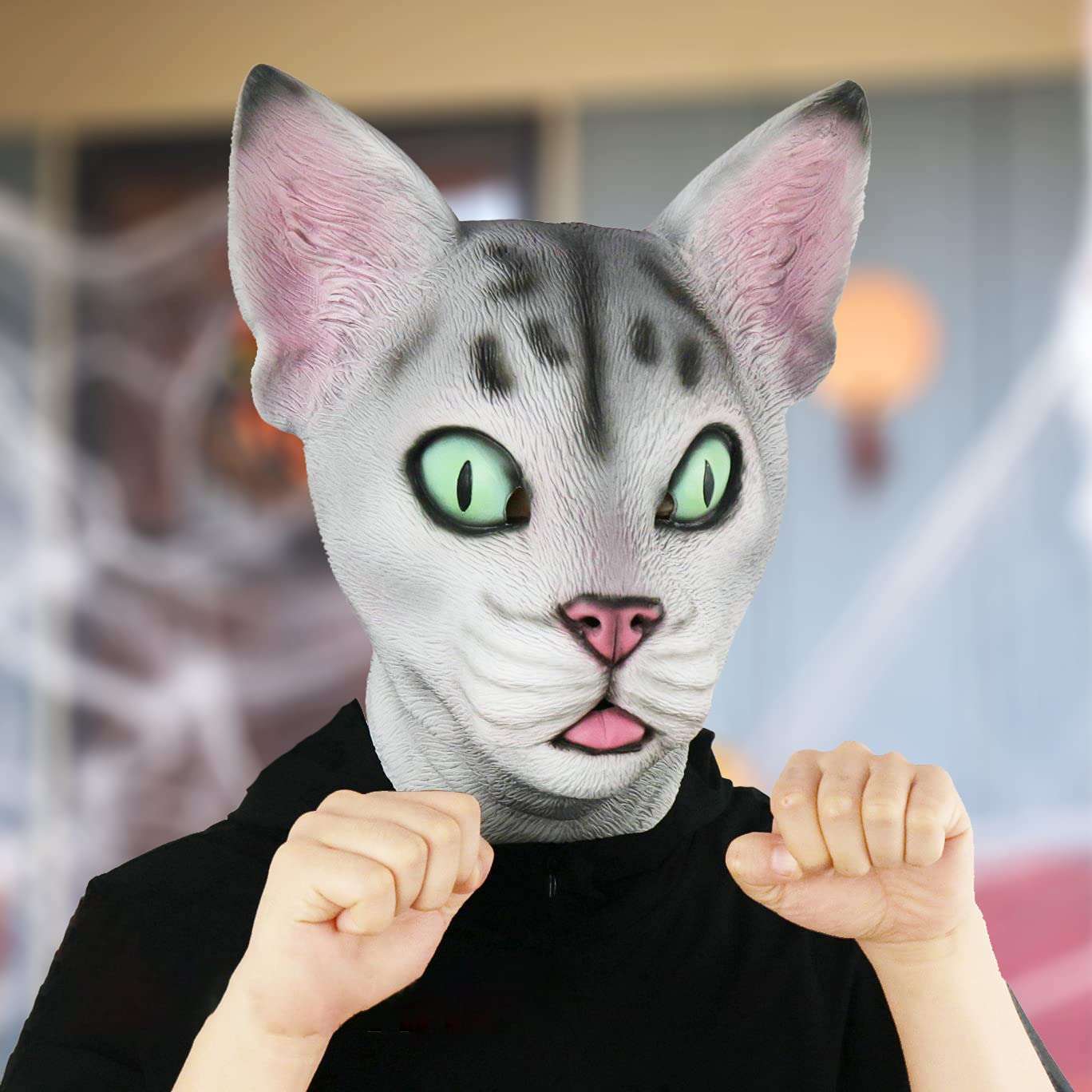 Snotra Shop FantasyParty Halloween Novelty Mask Costume Party Latex Cute Cat Mask Animal Head Mask 2