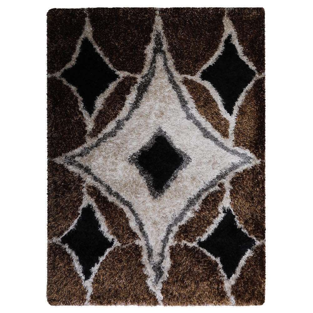 Hand Tufted SHAG Polyester ECO-Friendly Area Rugs - 4'x6', Rectangle, Multicolor, Geometric Modern Design, High Pile Thick Handmade Anti Skid Rugs for Living Room K00044 3