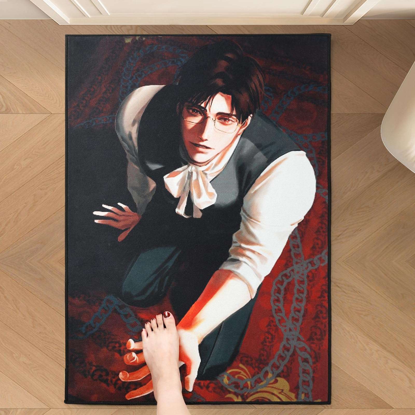 OtNiap Anime Rugs, Male Servant Rug, Soft Indoor Anime-Inspired Non-Slip Mats, Decorative Mat for Living Room, Gaming Room, Bedroom – Add a Touch of Romantic Charm to Your Home Space 24" L x 36" W 5