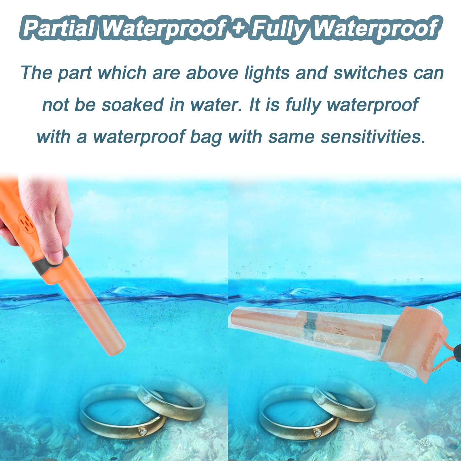 Kuman Pin pointer Water Resistant Metal Detectors with Holster Treasure Hunting Unearthing Tool Accessories Buzzer Vibration Automatic Tuning KW30 6