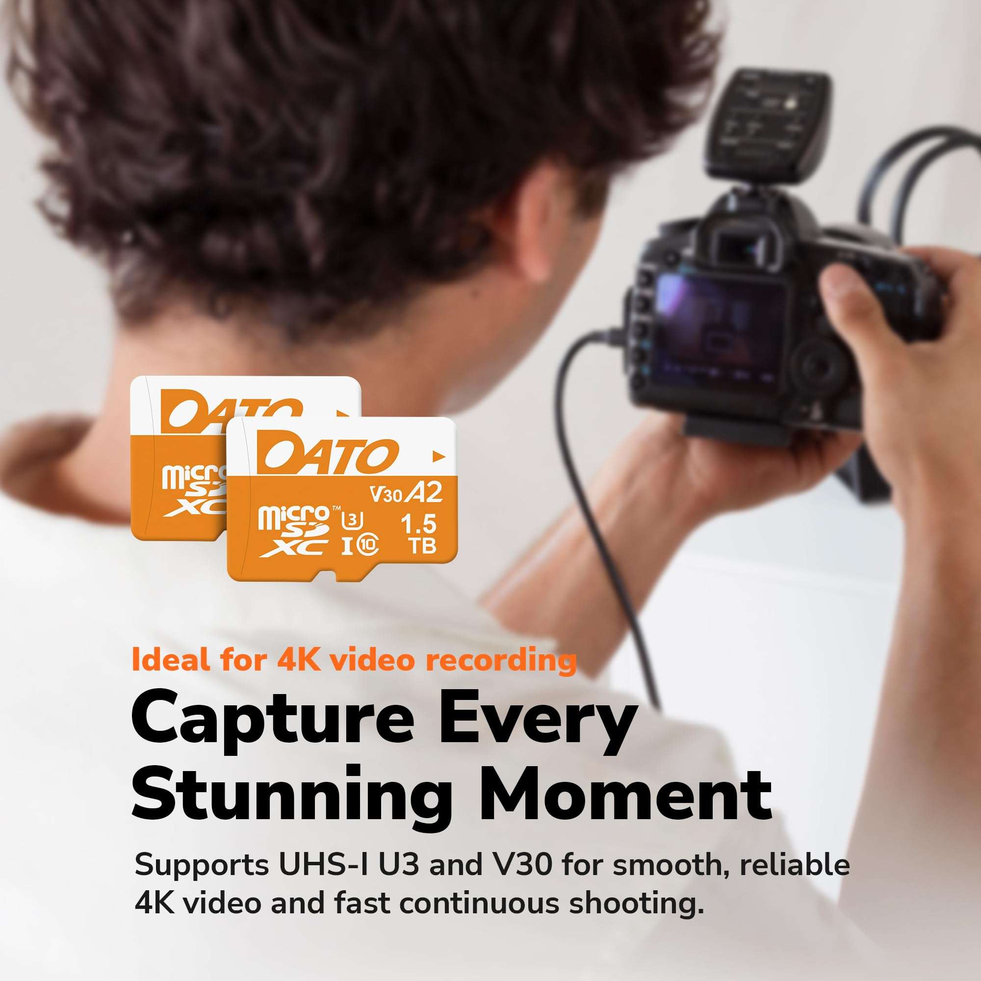 DATO 256GB Advance Plus microSDXC Memory Card w/Adapter, UHS-I, C10, U3, V30, A2, 4K UHD, Up to 160/150 MB/s, for Mobile Phones, Tablets, Gaming Consoles, Cameras, Drones, and Professional Equipment 4