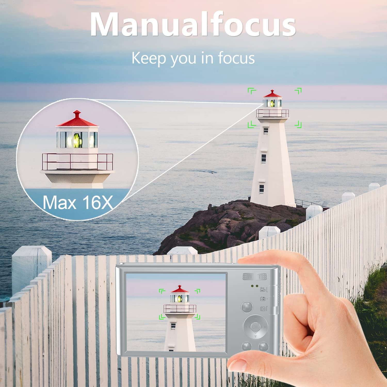 Digital Camera, Mini Camera with 2.8" Screen 16X Digital Zoom, VJIANGER 4K Vlogging Camera 48MP Pocket Camera for Kids Teens Aldults with 32GB SD Card & 2 Rechargeable Batteries & Tripod(DC6-4 Silver) 5