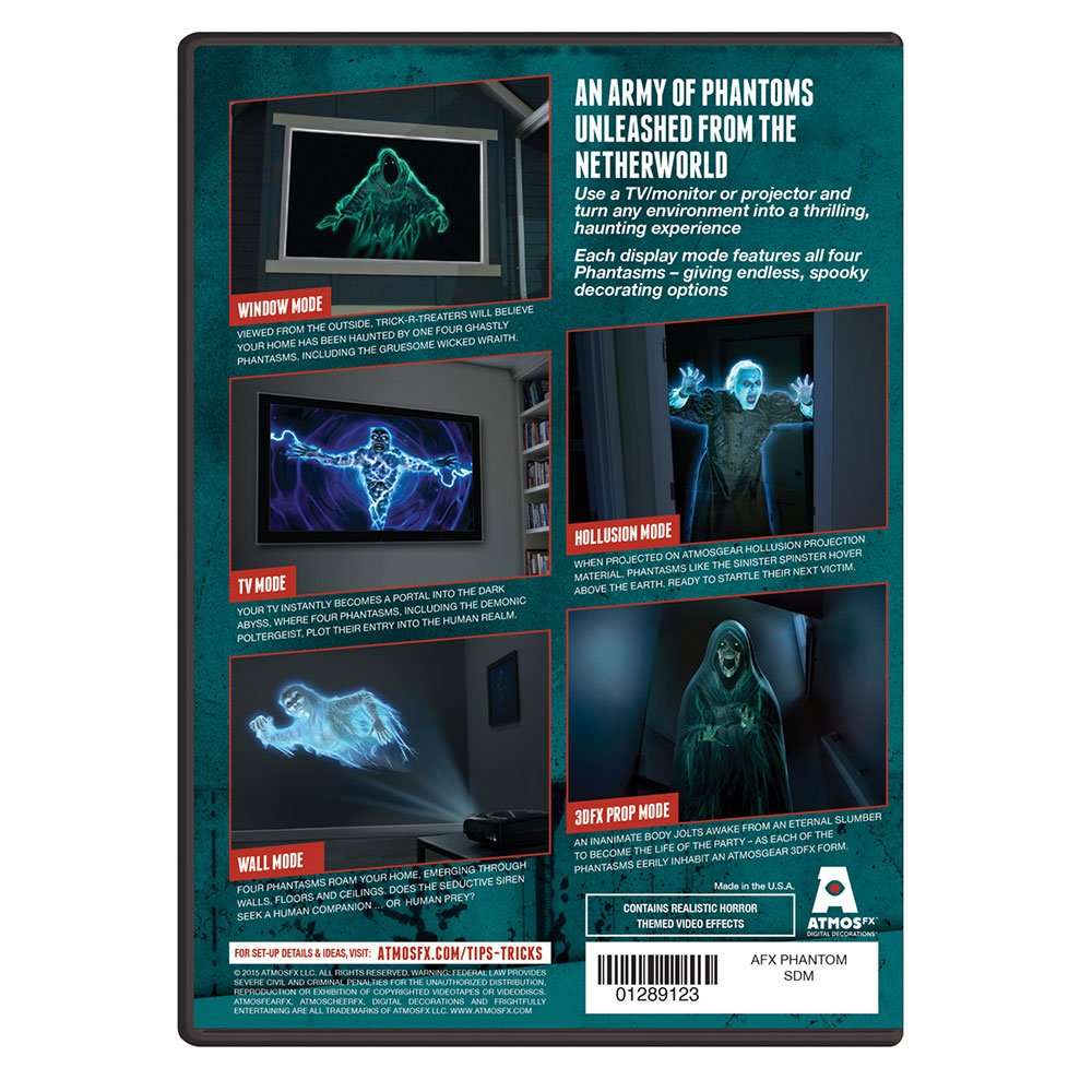 AtmosFEARfx Phantasms Halloween Digital Decoration DVD with Holographic Window + Reaper Bros® Window Projection Screens 4