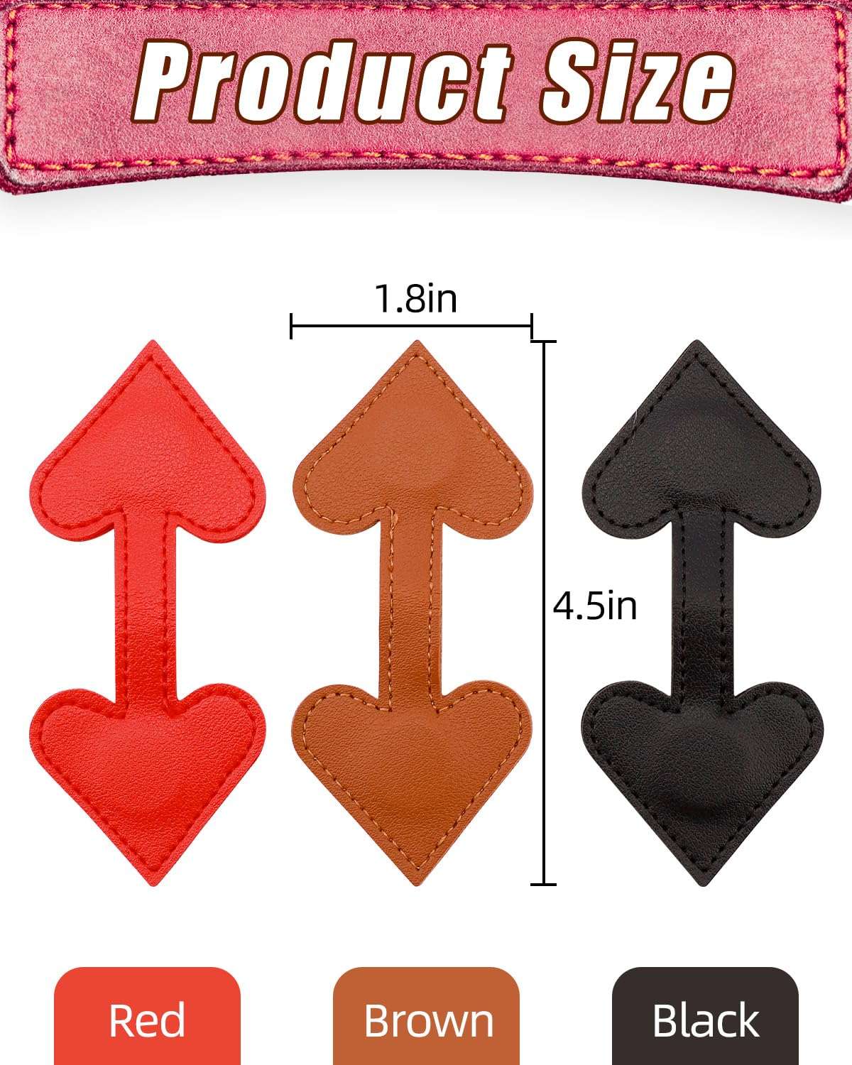 3Pcs Heart-Shaped Magnetic Leather Bookmarks - Romantic Heart Bookmarks, Faux Leather Book Mark with Double-Sided Magnets, Love Gifts for Women, Students, Reading Lovers (Red+Black+Brown) 3