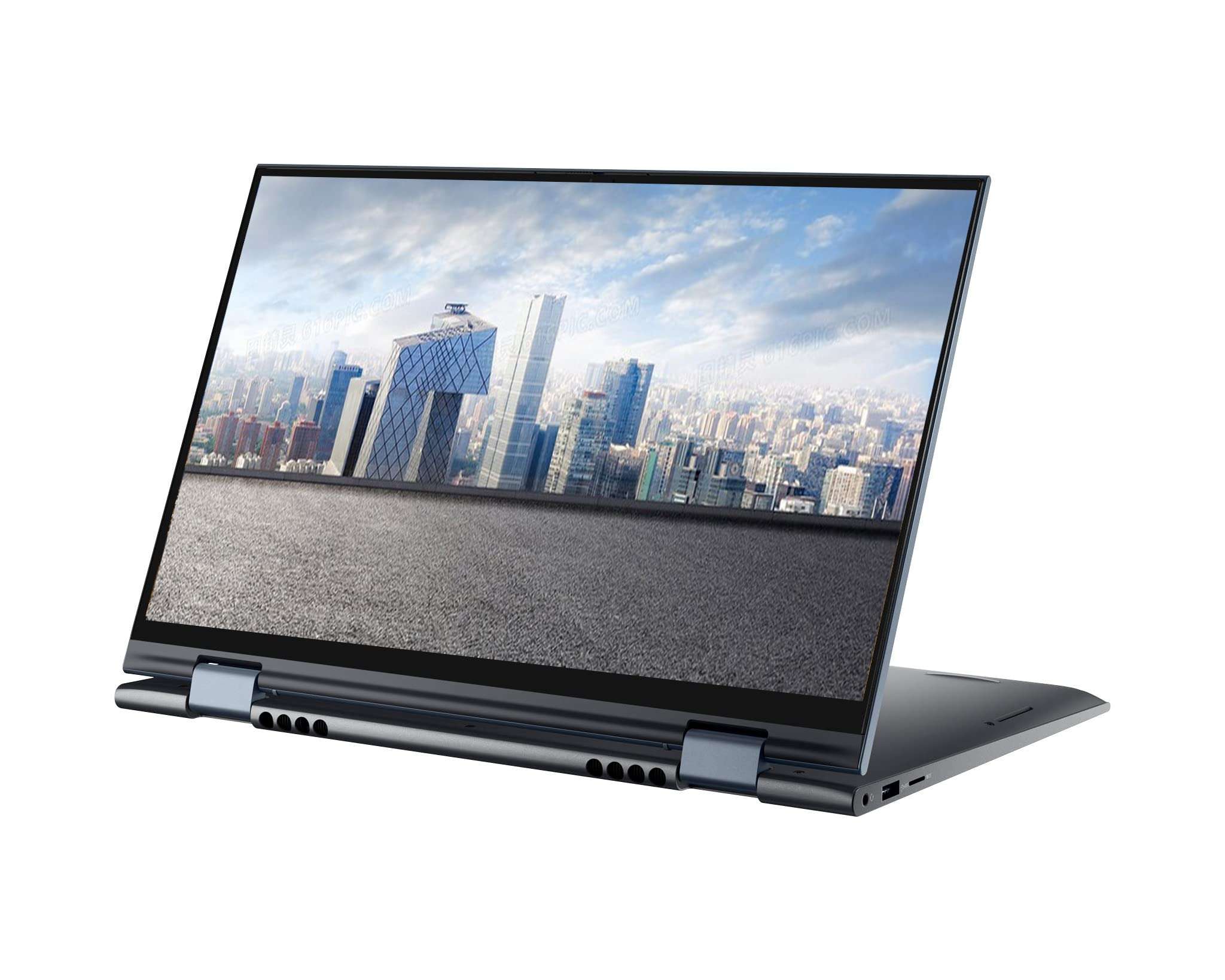 DELL 2022 Inspiron 7415 2-in-1Touchscreen Business Laptop, 14" Full HD, AMD Ryzen 7 5700U (8 cores), 32GB RAM, 2TB PCIe SSD, HDMI, WiFi 6, FP Reader, Backlit KB, Windows 11 Enterprise, Blue 3