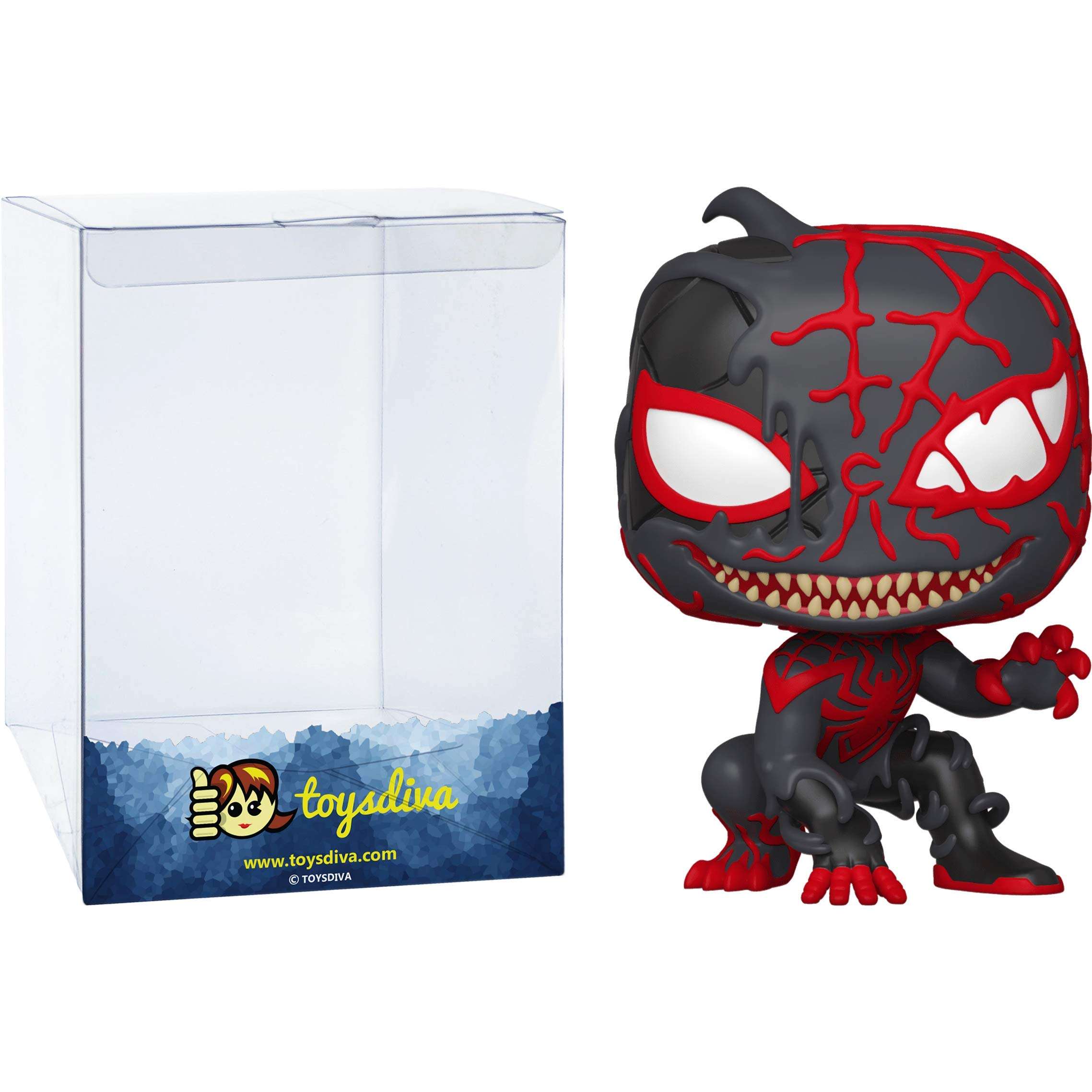 Venomized Miles Morales: Funk o Pop! Vinyl Figure Bundle with 1 Compatible 'ToysDiva' Graphic Protector (600 - 46459 - B) 1