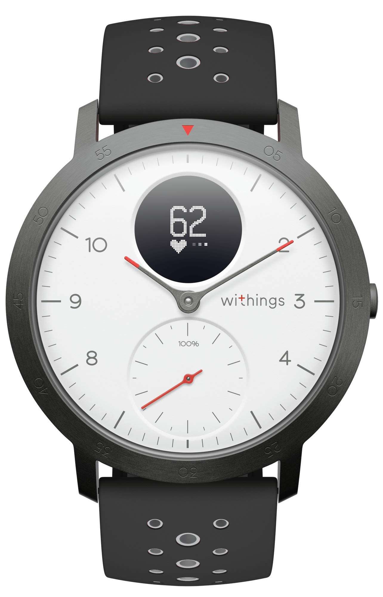 Withings Steel HR Sport - Multisport hybrid Smartwatch, connected GPS, heart rate, fitness level via VO2 max, activity and sleep tracking, notifications, 40 mm screensize, White 1