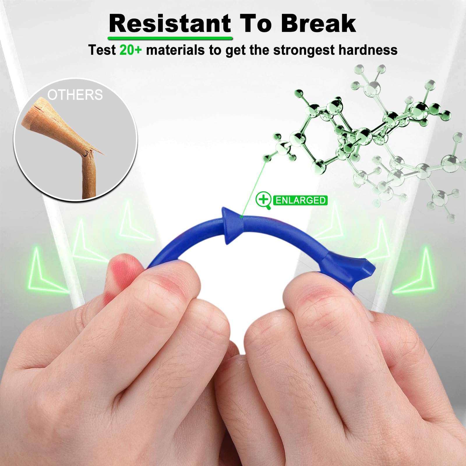 LZFAN Golf Tees 3 1/4 Inch, Plastic Golf Tees 4 Prongs Stability Tees, Unbreakable Long Golf Tees Reduce Friction & Side Spin Colored (100PCS) 4