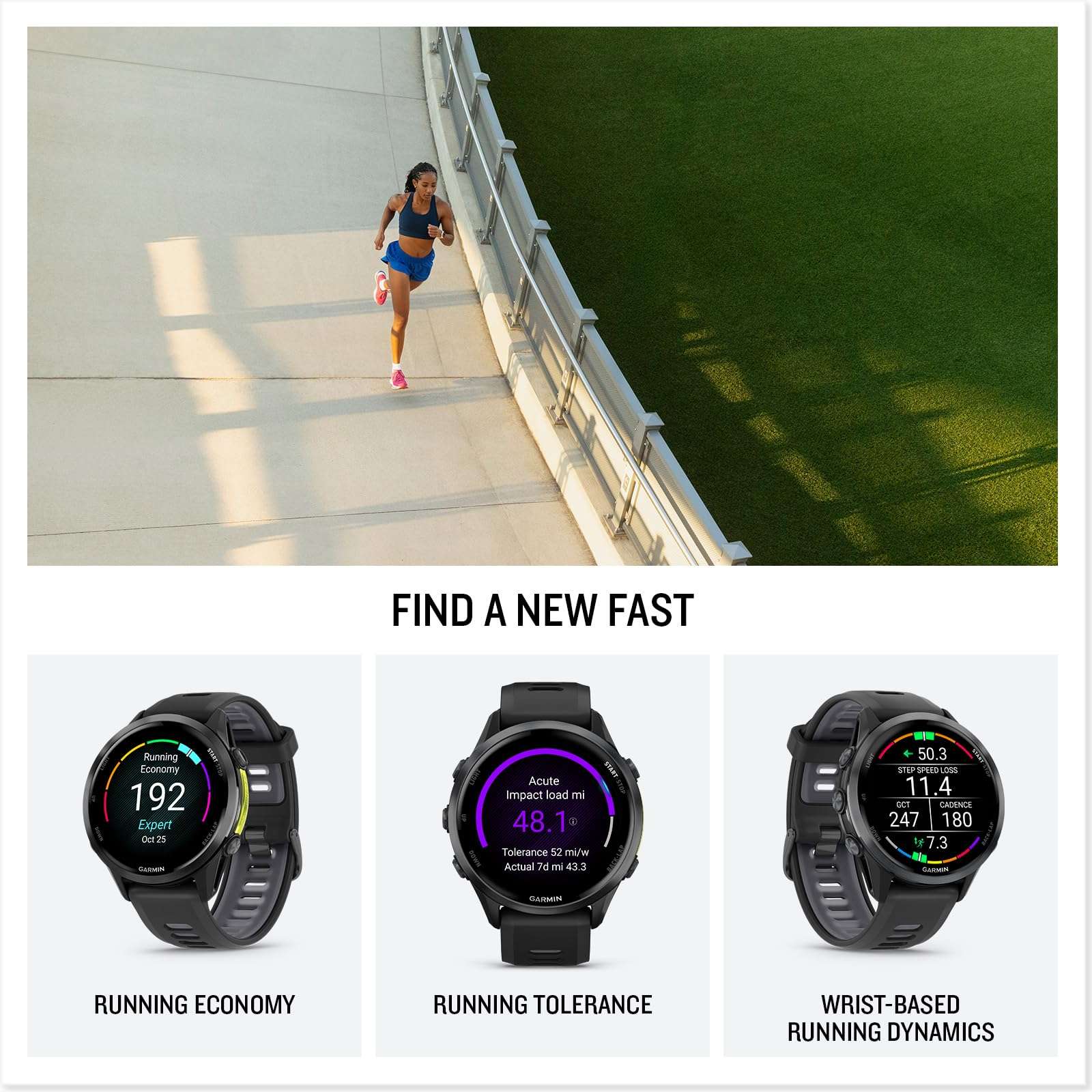 Garmin Forerunner 970 Running Smartwatch, GPS Fitness Smart Watch for Men and Women, Carbon Gray DLC Titanium with Black Case and Black/Translucent Whitestone Band​ Bundle with P-Bank + More 6