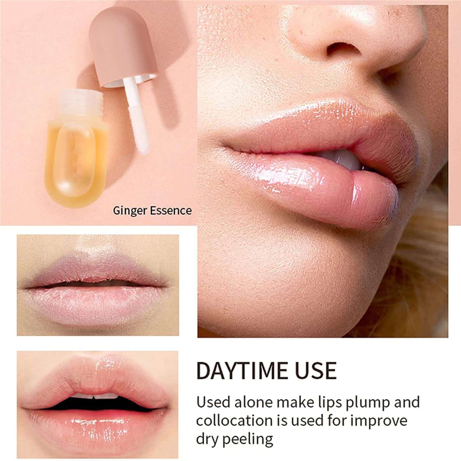 UNQLUX Syrup Cosmetics Lip Plumper, Lip Plumper Set, Syrup Day and Night Lip Plumper, Syrup Lip Plumper Gloss, Natural Lip Plumper and Lip Care Serum, Hydrating & Reduce Fine Lines, A-1 6