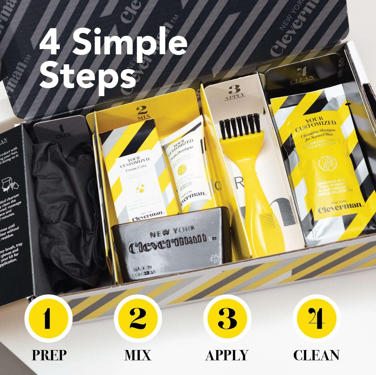 Cleverman 2 Pack - Light Brown Hair & Beard Dye for Men x2 + 1 Free Sensitive Face & Beard Scrub 5