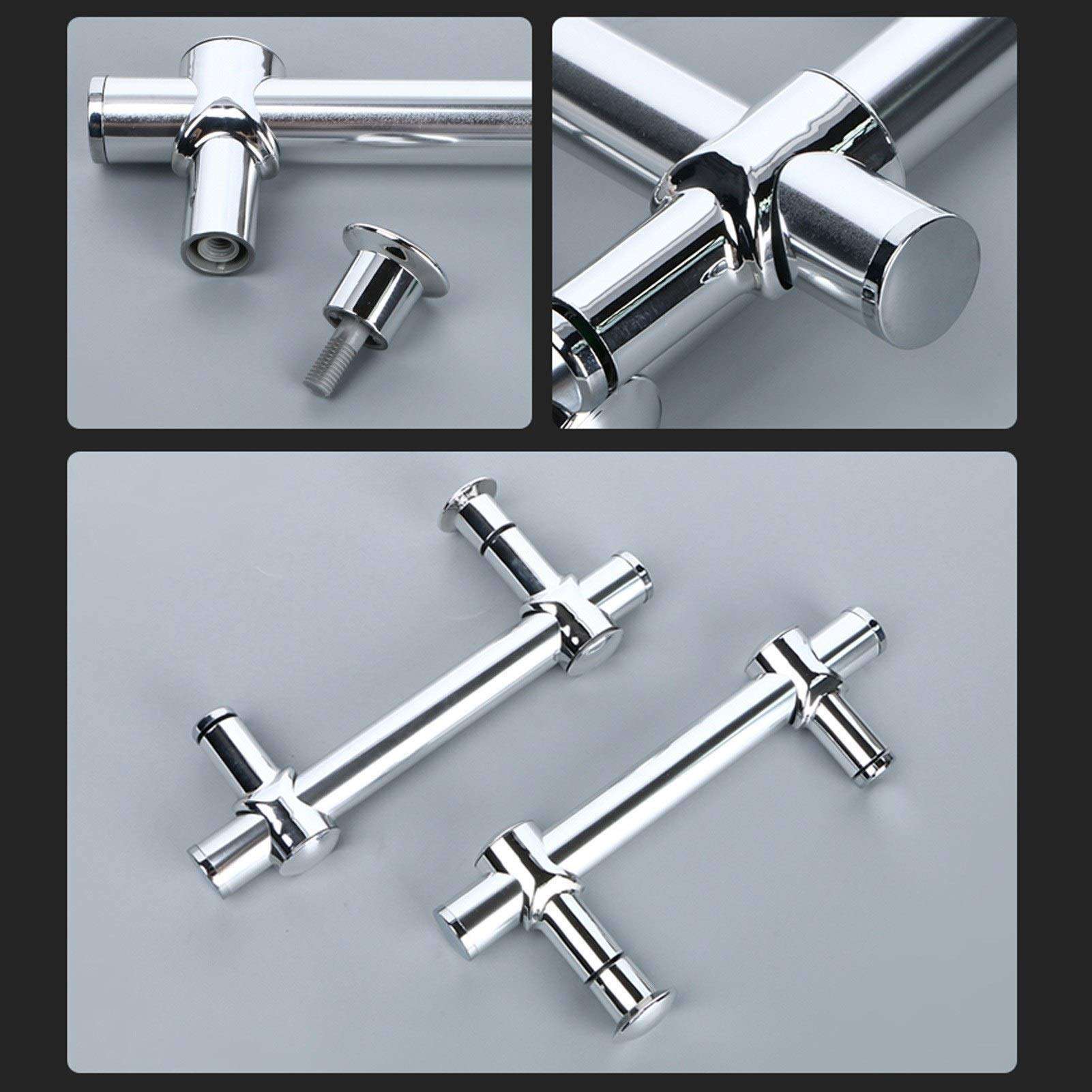 GAXQFEI Bathroom Shower Door Handle Suitable for 2 Doors, Glass Door Pull Handle Adjustable Sus Replacement Parts Small Door Handle - 2-Piece Set 4