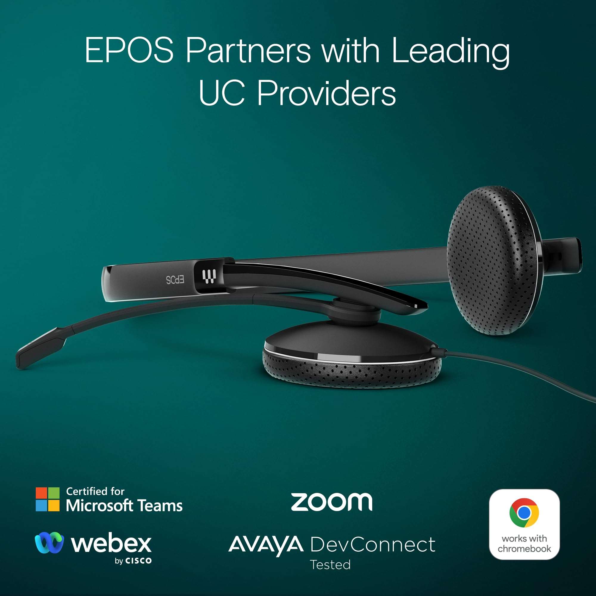 EPOS Adapt 165T USB II - Wired, Double-Sided Headset - 3.5mm Jack/USB Connectivity - Teams Certified-UC Optimized-Superior Stereo Sound-Enhanced Comfort-Call Control- Black 5