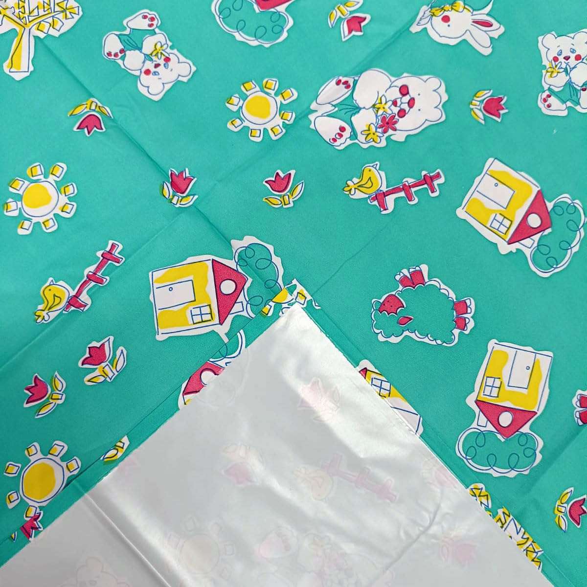 Printed Waterproof Baby Crib Bedsheet 36x54 Inch | PVC Urine Proof Mattress Protector | Baby Plastic Sheet for Newborn & Toddler | Pack of 1 (Green Sparrow) 5