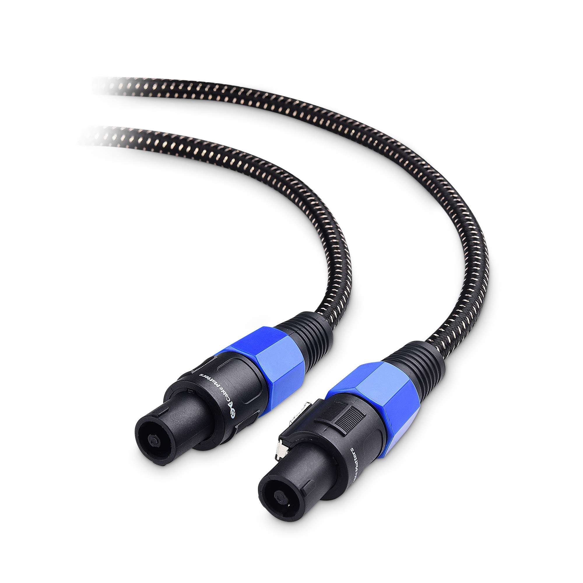 Cable Matters Premium Braided 12AWG Speaker Cable 15 ft Compatible with Speakon NL4FC Port 1