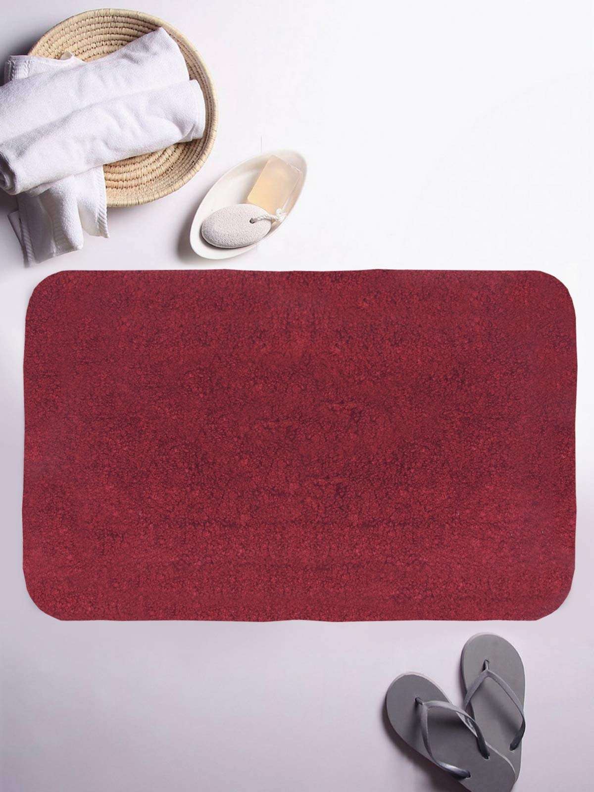 BIANCA Thick Ultra Soft Anti Slip Bath Mat -1pc Medium (Plush) | Bath Rug, Floor Mat, Suitable for Bathroom | with Super Water Absorbency & Quick Dry Technology Solid-red 1