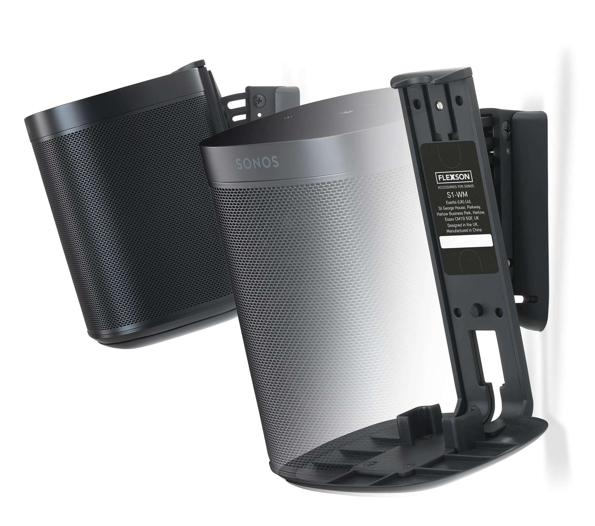 Flexson Wall Mount for SONOS One (Pair, Black) 1