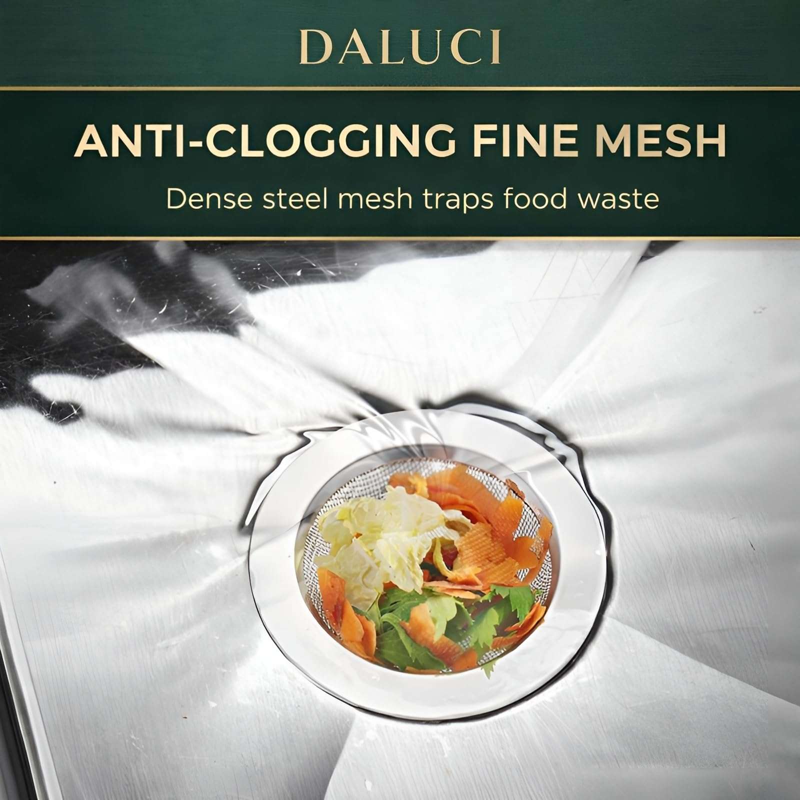 DALUCI Stainless Steel Sink Strainer | Kitchen Sink Drain Filter & Waste Coupling Jali | Rust Proof Heavy Duty Sink Strainer Steel with Wide Rim (11 CM) (1) 5