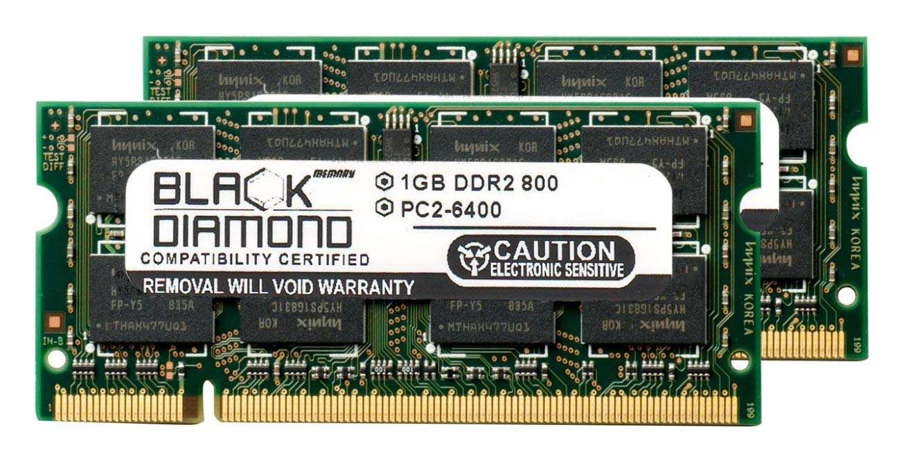 2GB 2X1GB RAM Memory for Dell Vostro Desktop All-in-One DDR2 SO-DIMM 200pin PC2-6400 800MHz Black Diamond Memory Module Upgrade