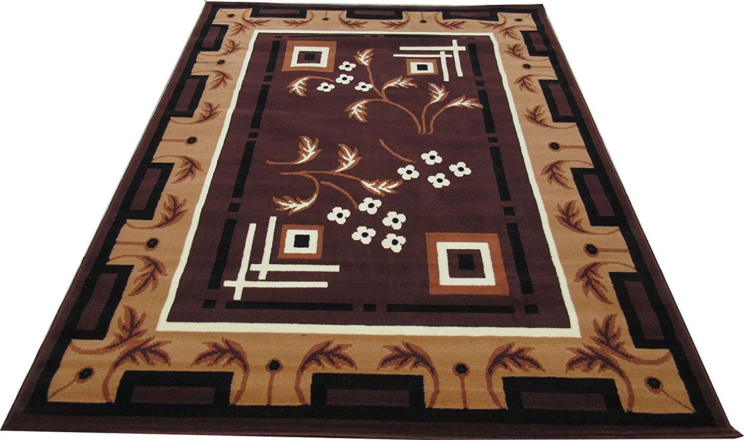 FCARPET TOP Selling Design with Multiple Choice 120X150 CM(4X5 FEET) Brown Multi