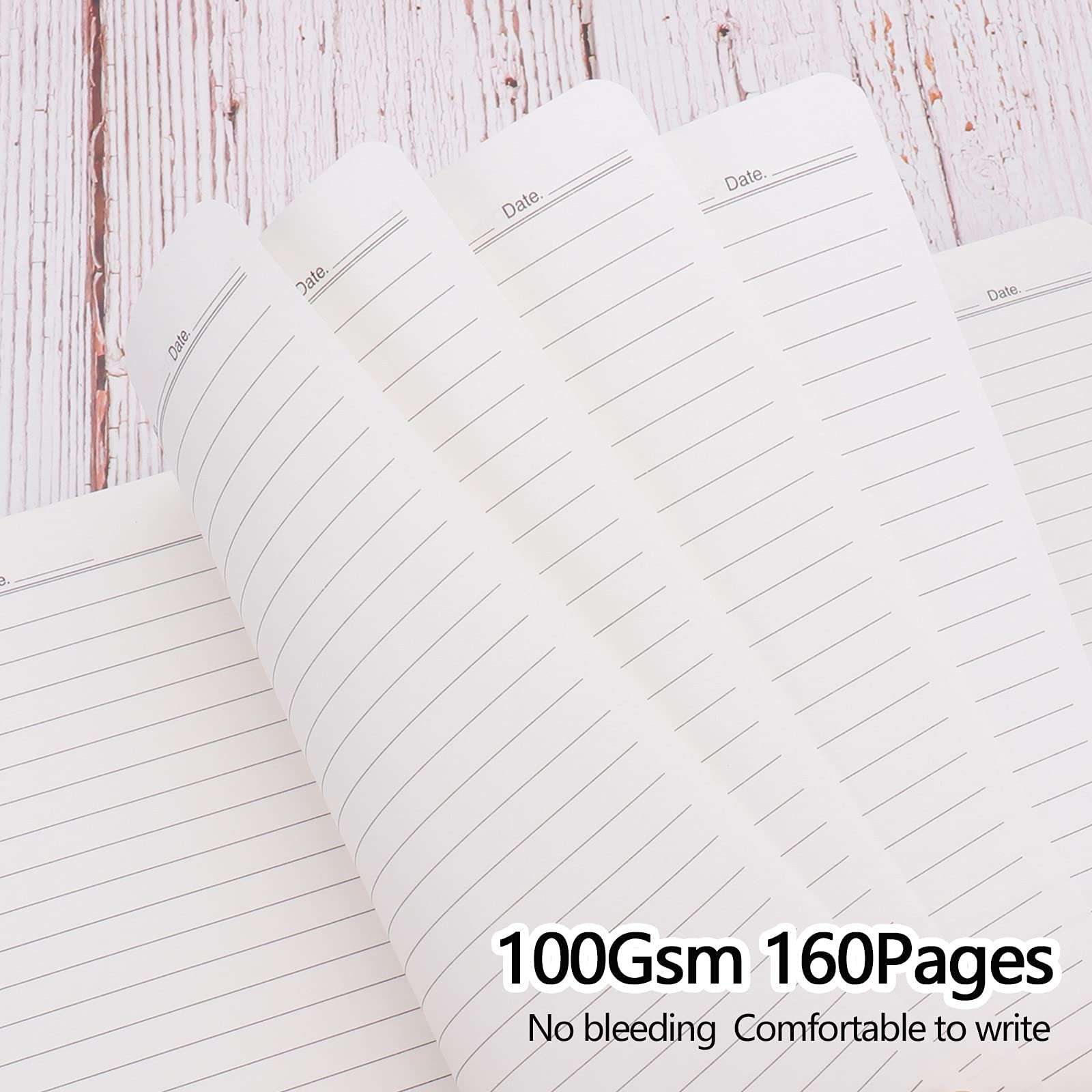 Auveach 3 Pack A5 Hardcover Spiral Notebook, 5.7"x 8.5" Journal for Women Spiral Bound, Spiral Journal Notebook with Back Pocket, 160 Pages, Ocean Marble Pattern, for Office and School Supplies 6