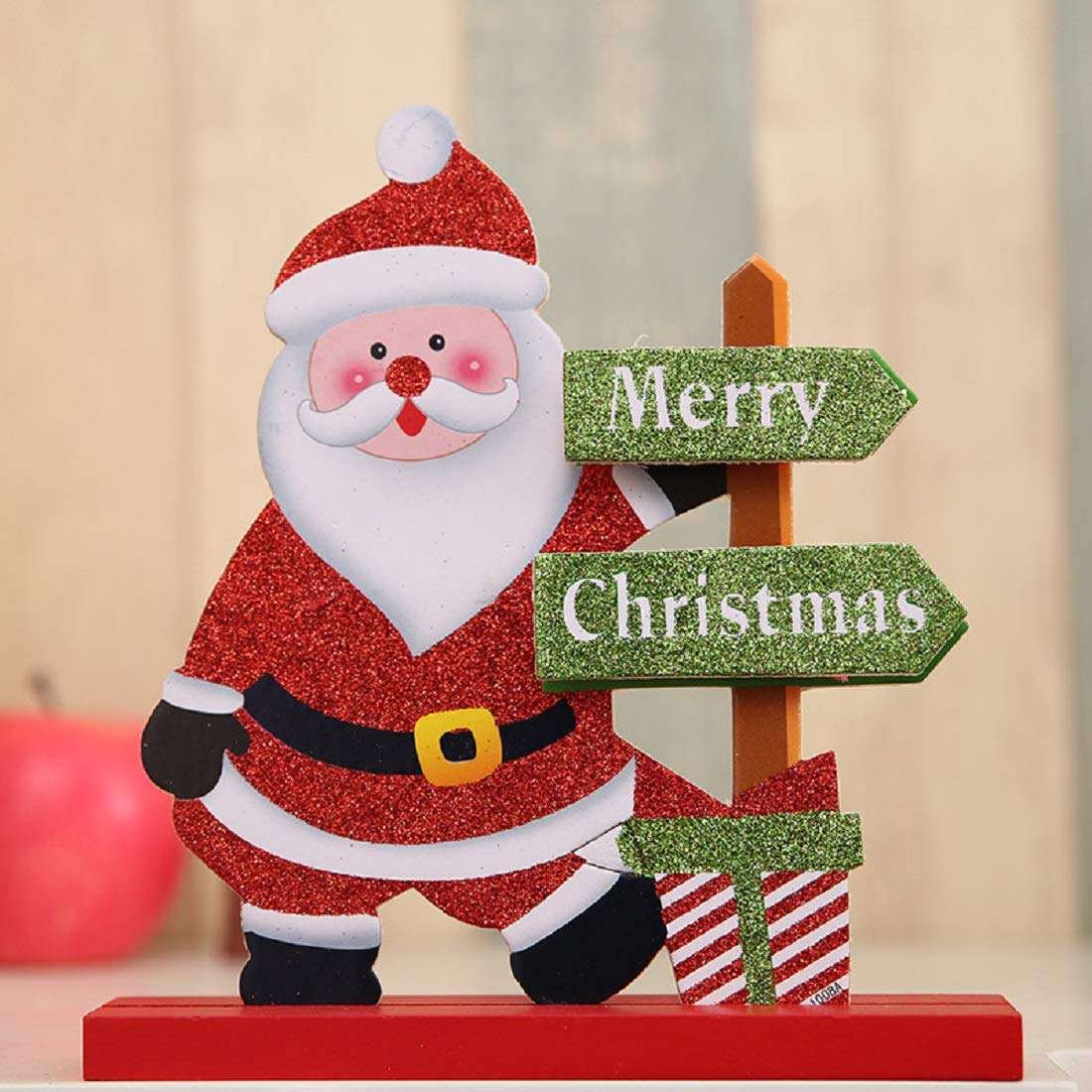 3pcs Santa Reindeer Snowman Christmas Table Decorations Happy Holidays Centerpiece for Home Party Office 3