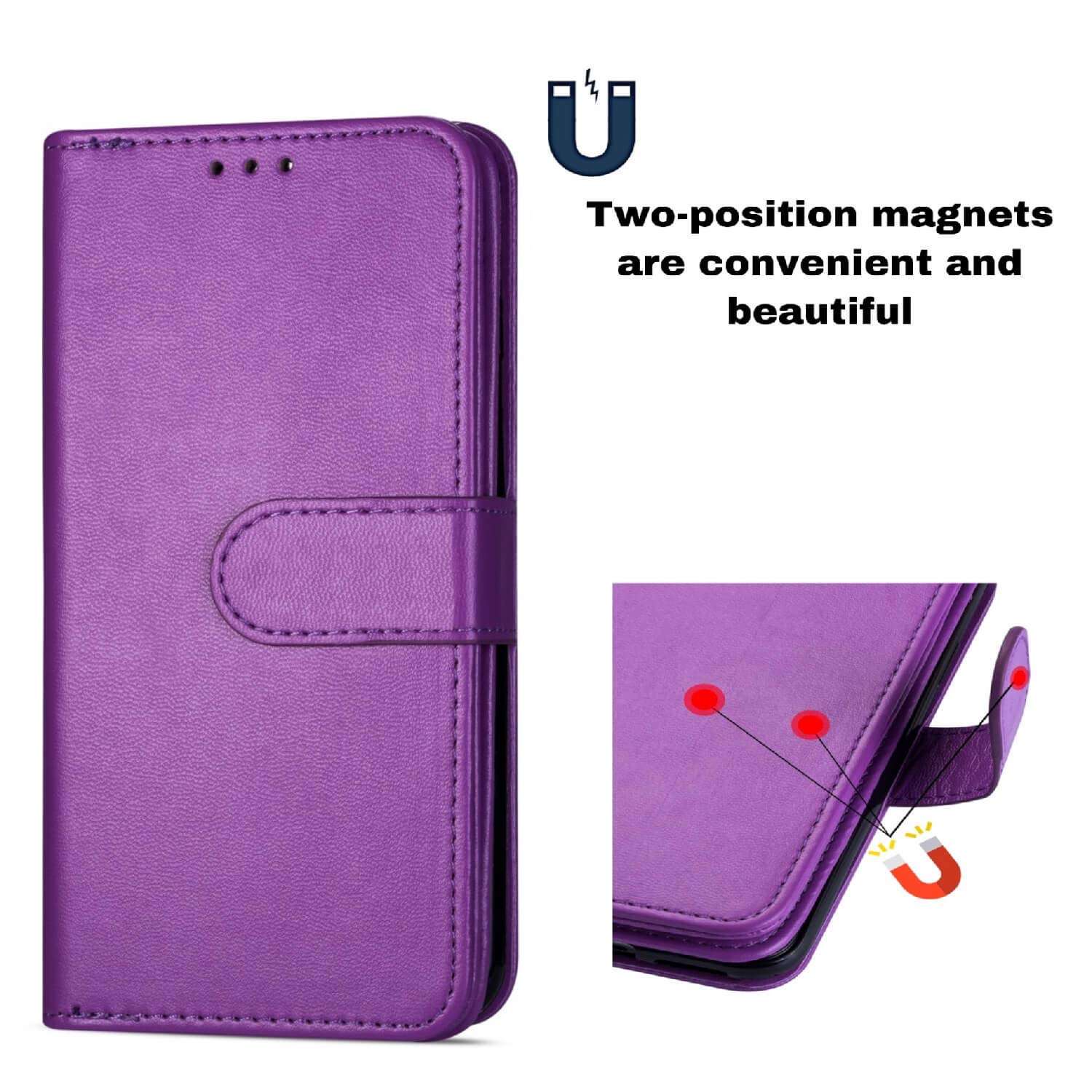 DEFBSC Samsung Galaxy S20 Plus Wallet Case,Magnetic Premium Leather Folio Flip Case with 9 Card Slots/Holder Kickstand and Wrist Strap for Samsung S20 Plus-Purple 5