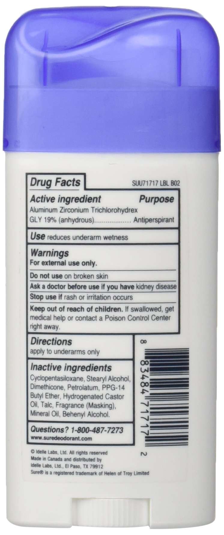 Sure Invisible Solid Anti-Perspirant and Deodorant, Unscented, 2.6-Ounces (Pack of 6) 3