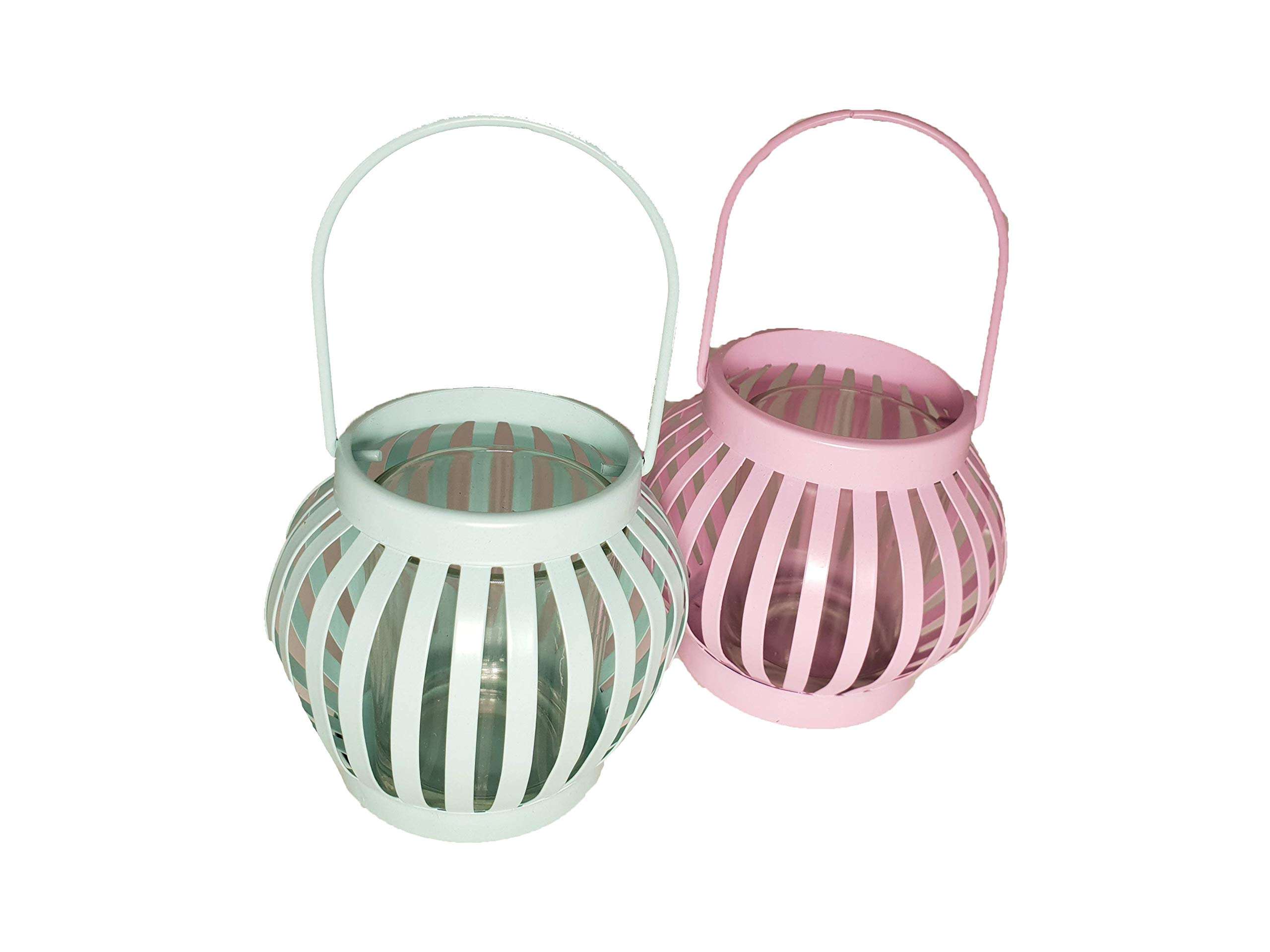 My Party Suppliers Pink/Green Candle Holder/Home Decor Hangings Lantern with Tealight Candle (1 pcs Random Color) 6