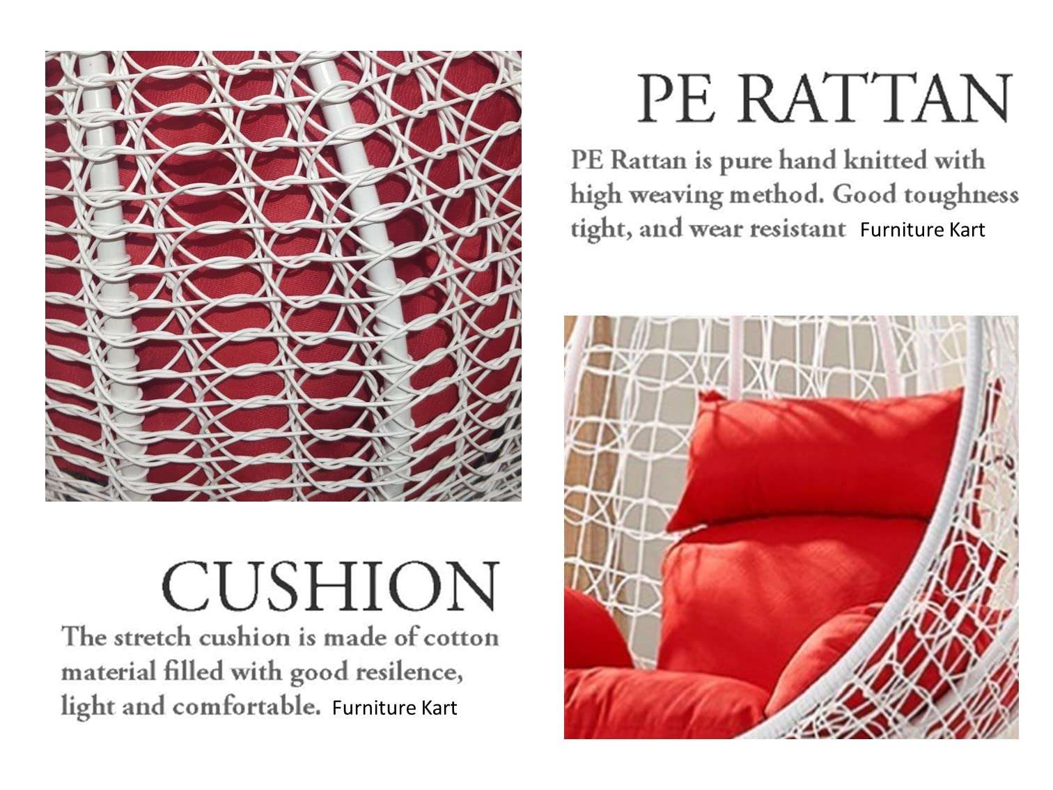 Jhula King Hanging Swing Chair with Cushion & Spring for Garden Outdoor || Indoor || Outdoor || Living Room || Balcony || Garden || Patio || Home Improvement 6