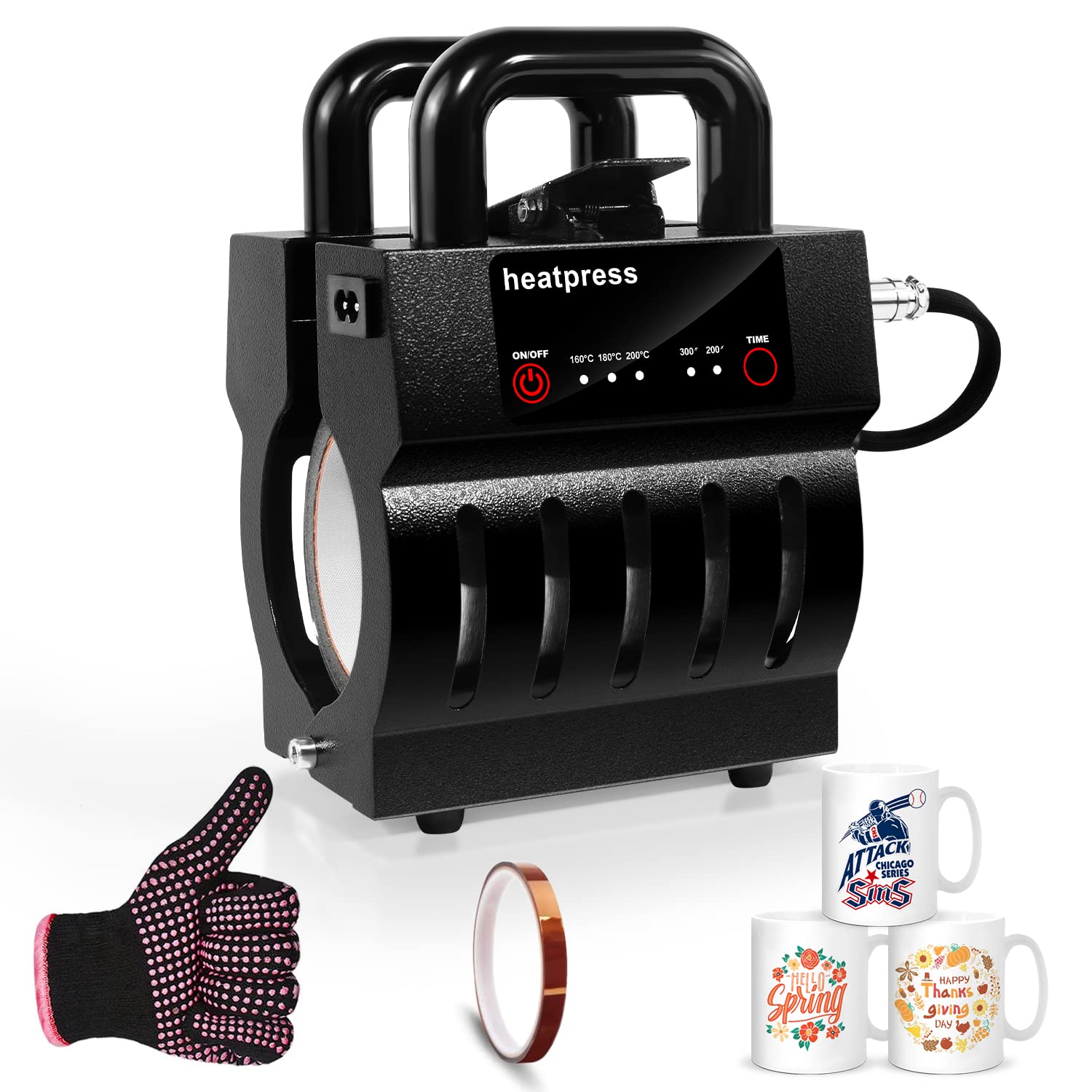 Mocaru Mug Heat Press Transfer Sublimation Tumbler Heat Machine DIY 11oz~15oz Sublimation Coffee Cup Blanks Products 20oz Skinny Straight Tumblers & Can Cooler Mugs Mini Heat Press