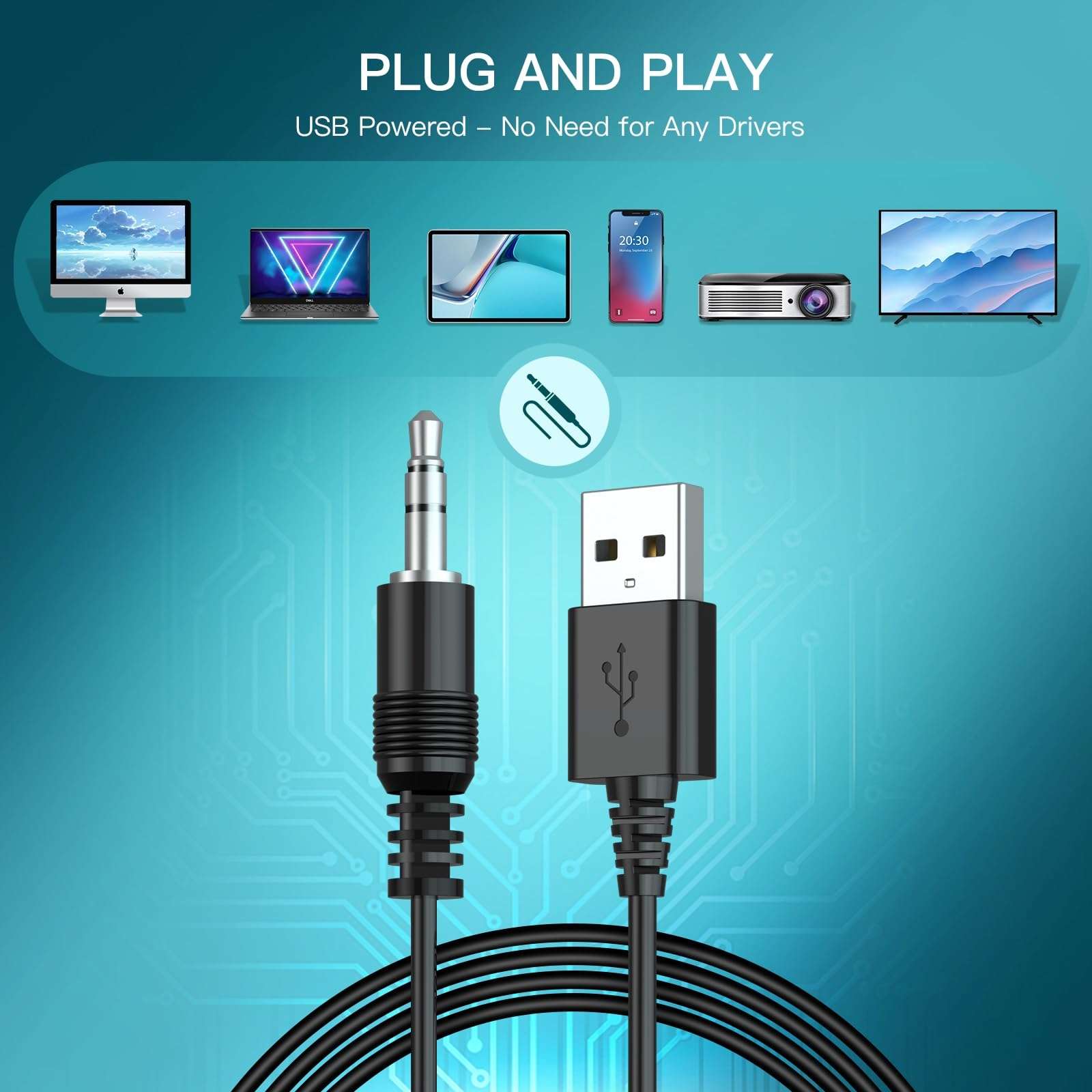 RGB PC Speakers with Volume Control, USB Powered Subwoofer - For Desktop, Laptop, Tablet, Phone 4