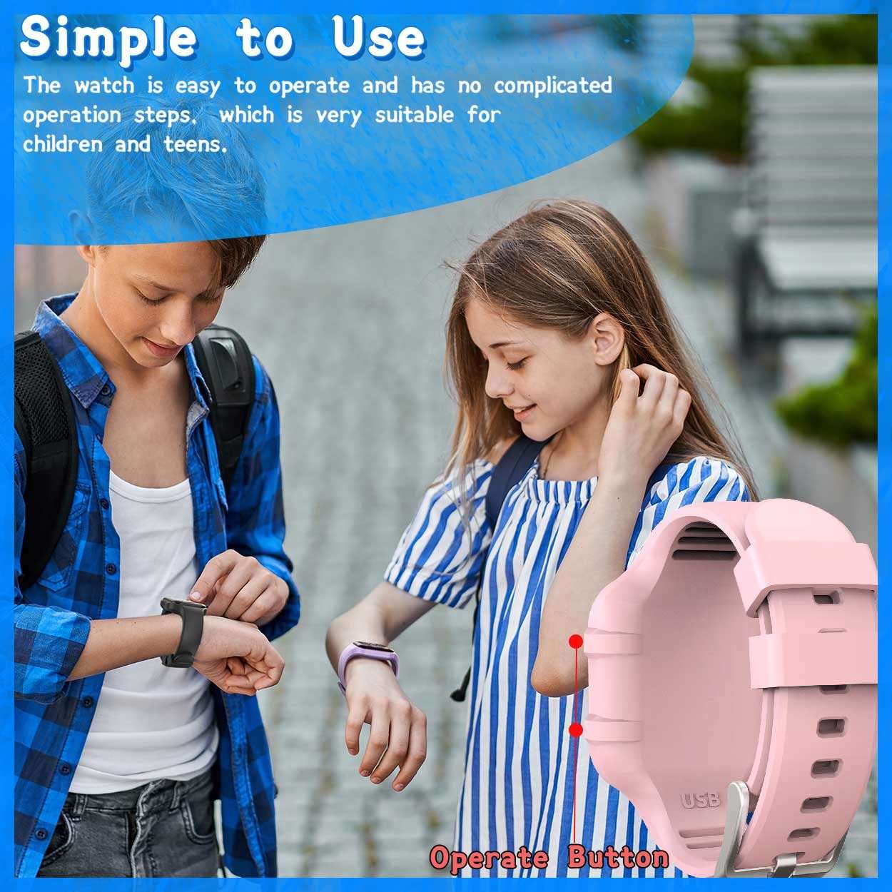 Konewos Kids Led Fitness Tracker Watch, Non-Bluetooth Digital Pedometer Wristwatch, Waterproof, 12/24 H, Stopwatch, Calendar, for Children Girls Boys Teens (Pink) 5