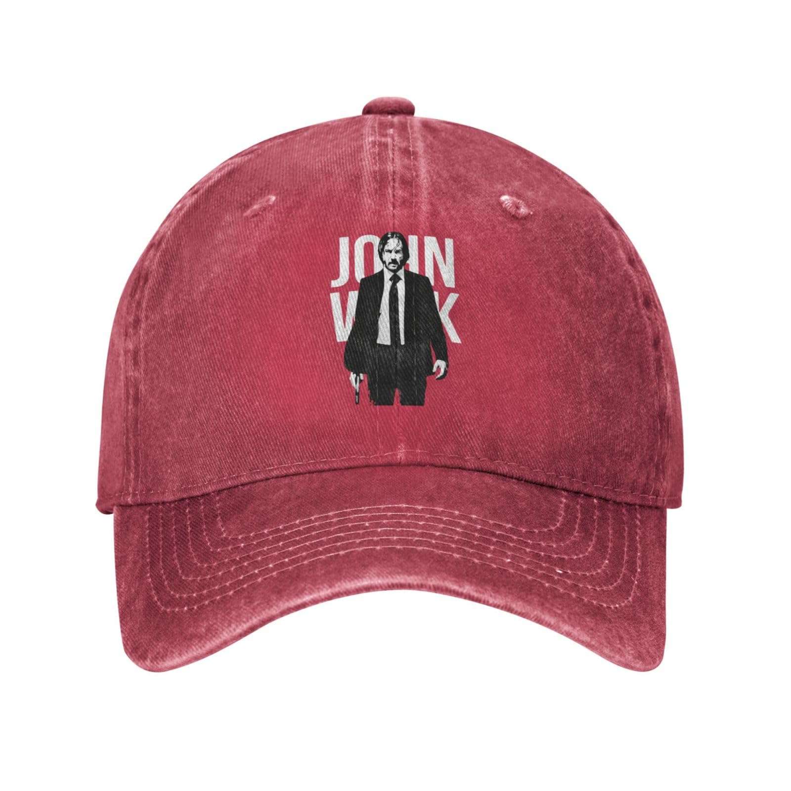 Keanu Reeves Vintage Washed Plain Baseball Cap for Men Women Adjustable Dad Golf Hat Gifts Red