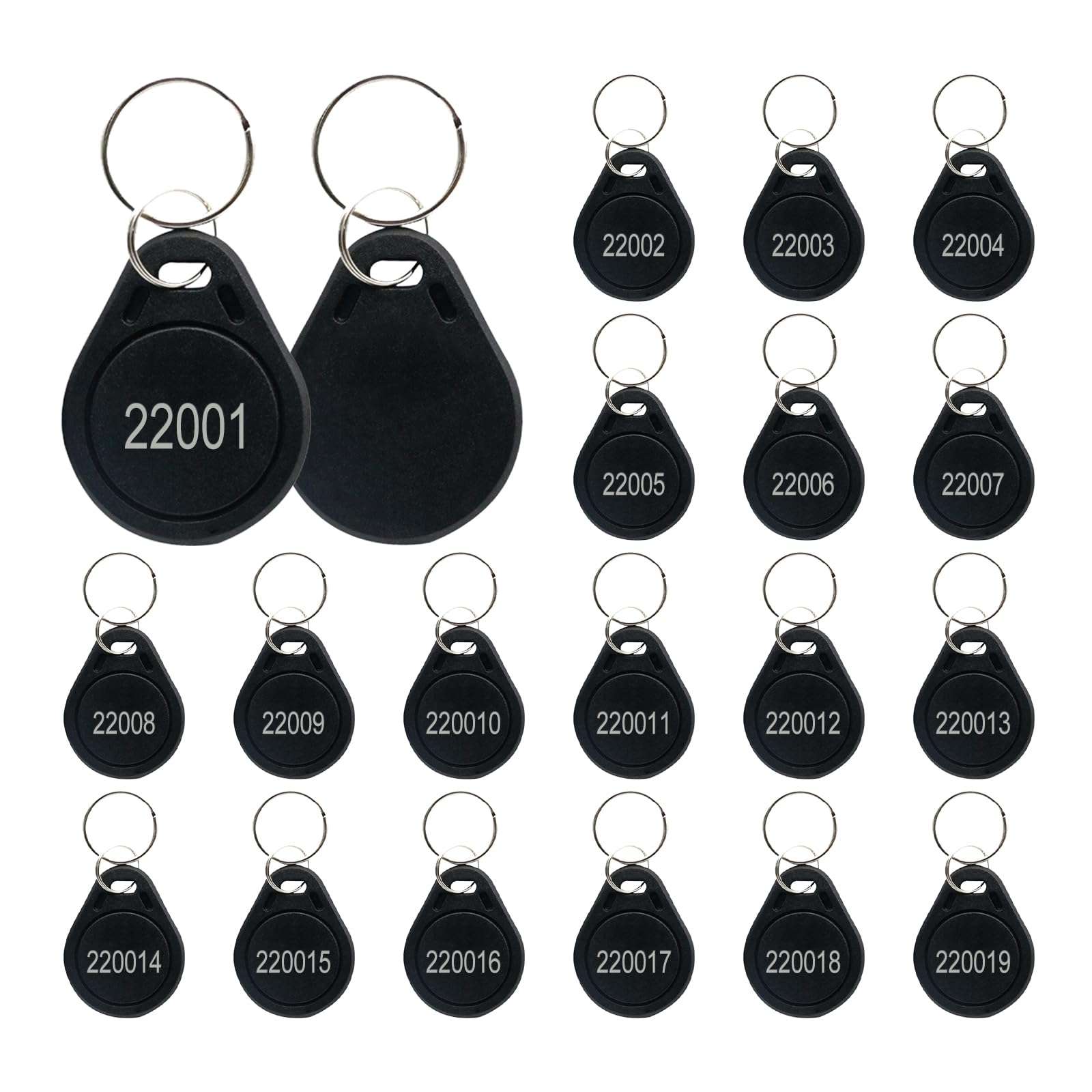 Yuqutum 50 Pcs 26 Bit Proximity Key Fobs Compatable with Prox Key ISOProx 1346 1386 1326 H10301 Format Readers, Works with The Vast Majority of Access Control Systems (50 PCS) 1