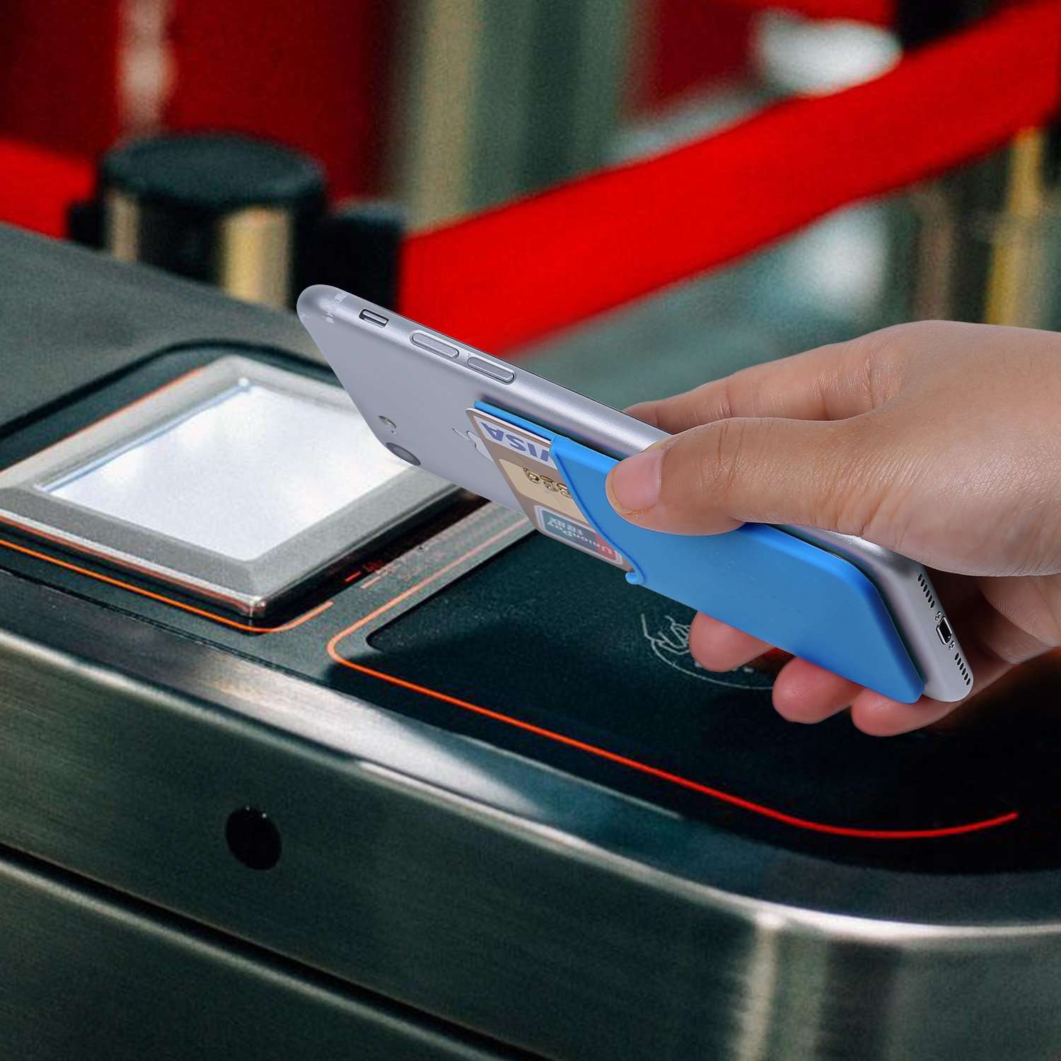 Adhesive Phone Wallet, 6 Pack Silicone Phone Wallet Stick on, Sticky Credit Card Holder for Phone Case, Adhesive Credit Card Holder for iPhone 16 15 14 13 12 Pro Max,iPad,Samsung Galaxy,LG,Tablet 6